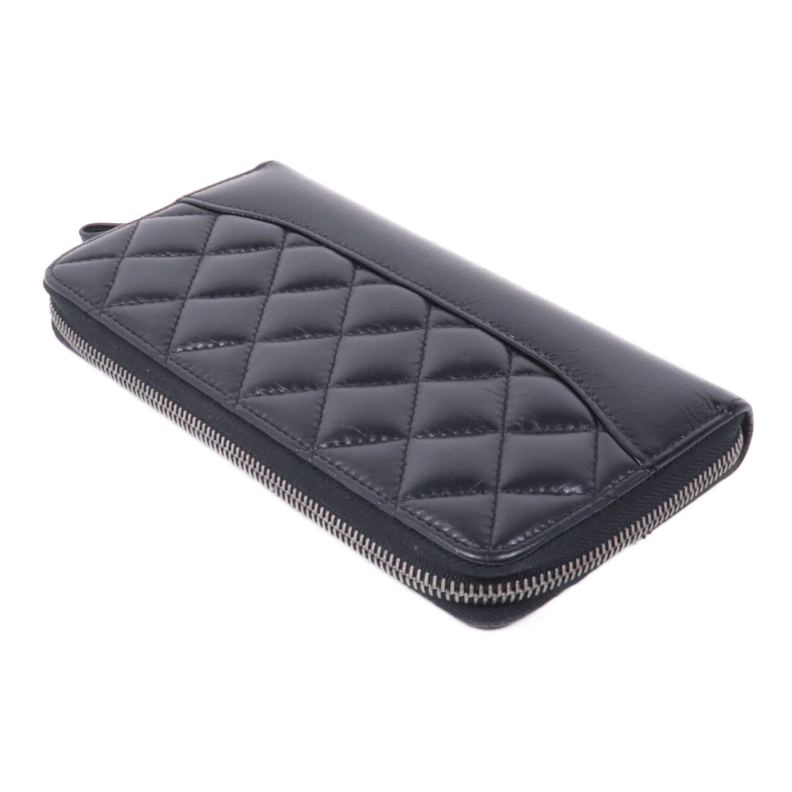 CHANEL 【激減優惠】牛皮皮革Zippy Long Wallet銀扣長錢包