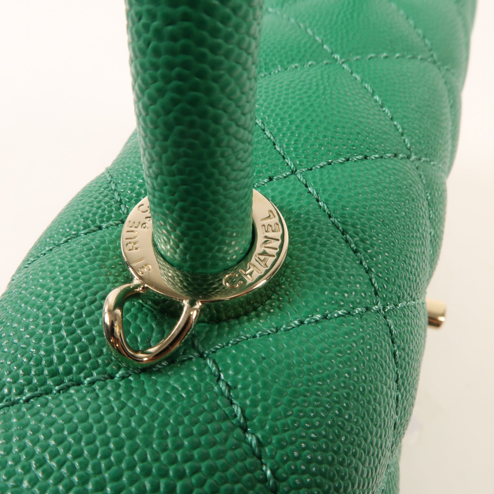 CHANEL 牛皮皮革Coco Handle Small金扣手挽肩背兩用袋