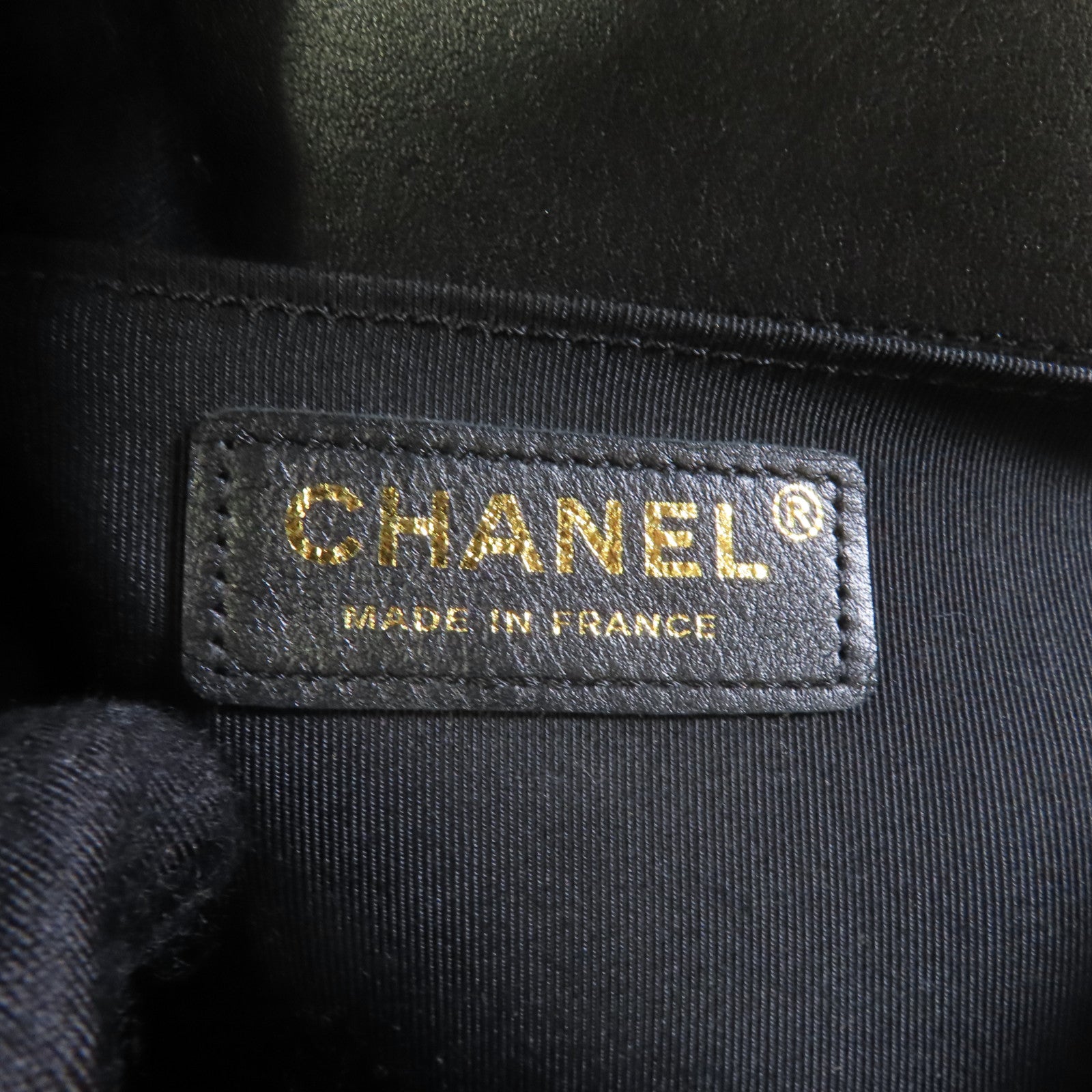 CHANEL 羊皮皮革Boy 20cm金扣鏈帶肩背袋黑色