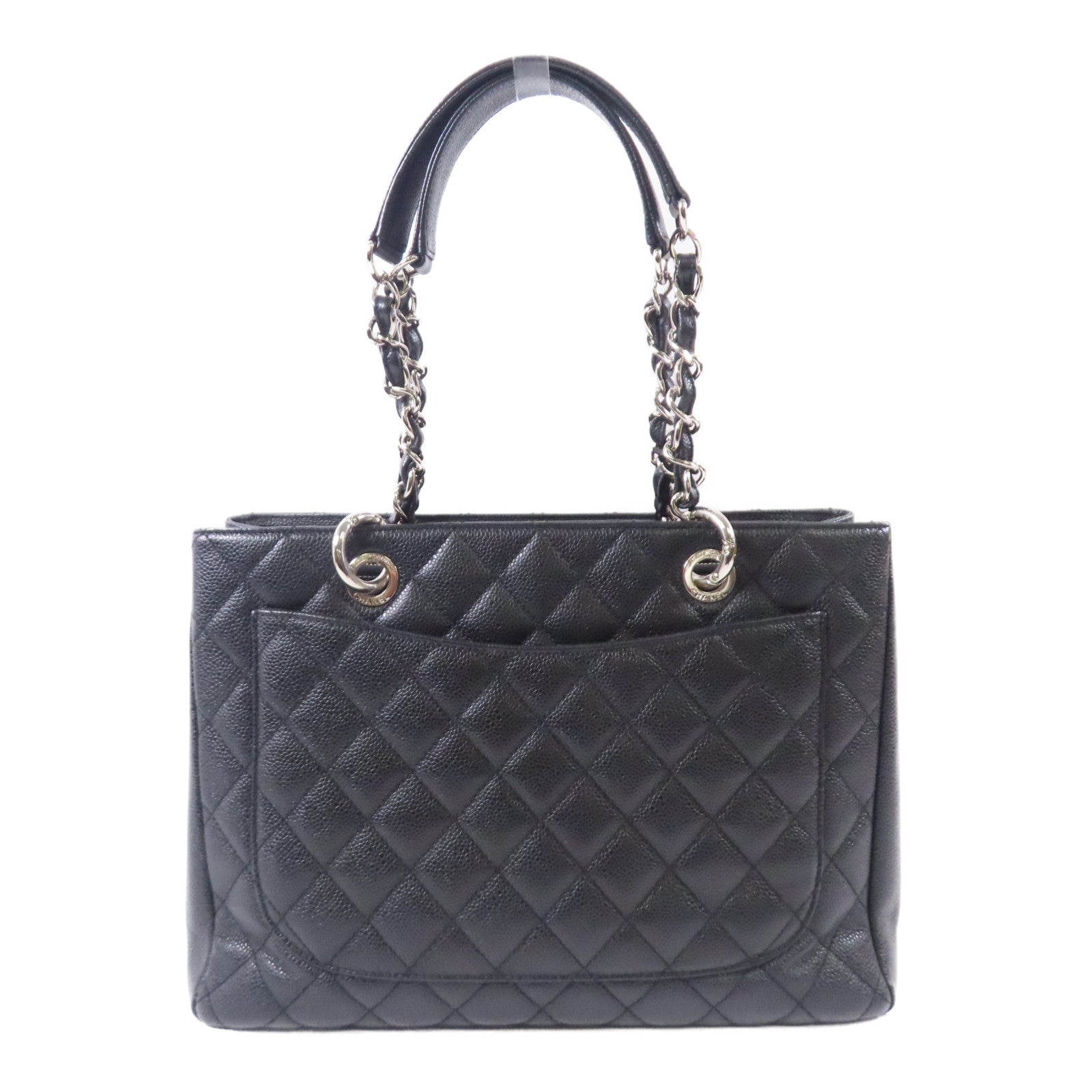 CHANEL 牛皮皮革Grand Shopping Tote銀扣肩背袋/手挽袋