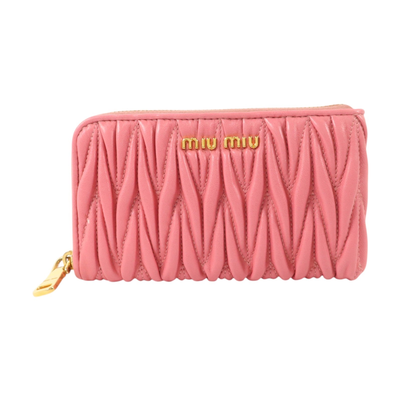 Miu Miu 羊皮皮革Coin and Card Purse金扣卡片套