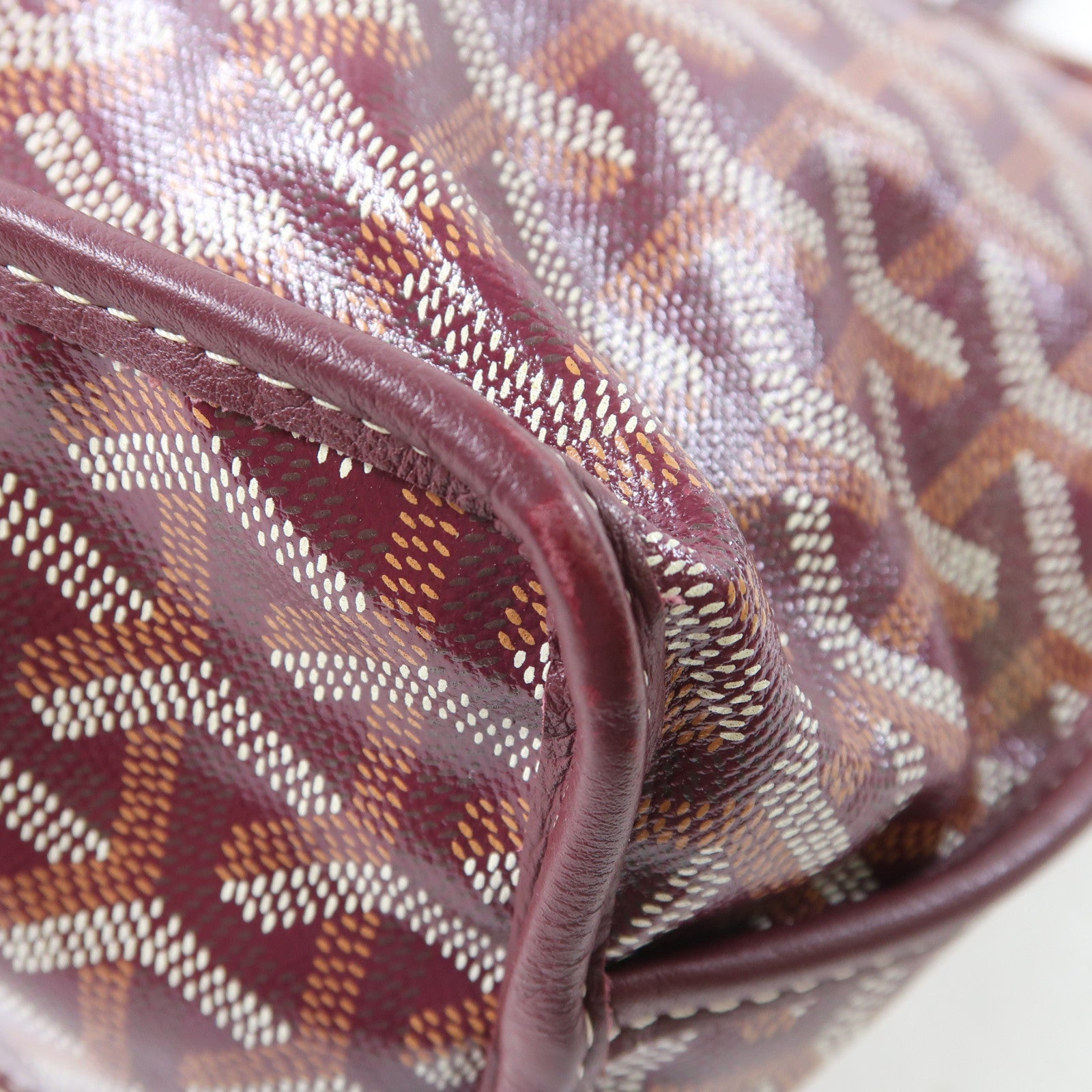 GOYARD 塗層帆布Anjou銀扣手挽袋紅色