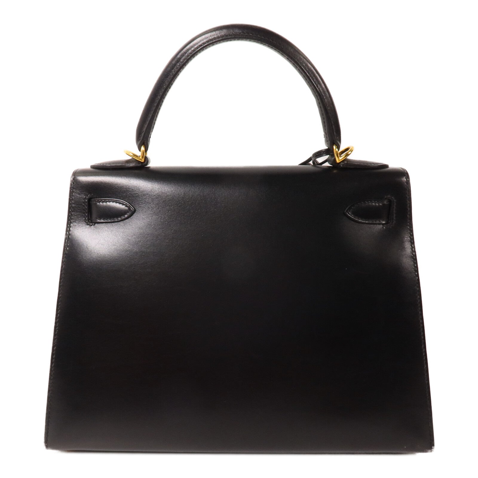 HERMES Box Calf皮革Kelly 28手挽肩背兩用袋Noir