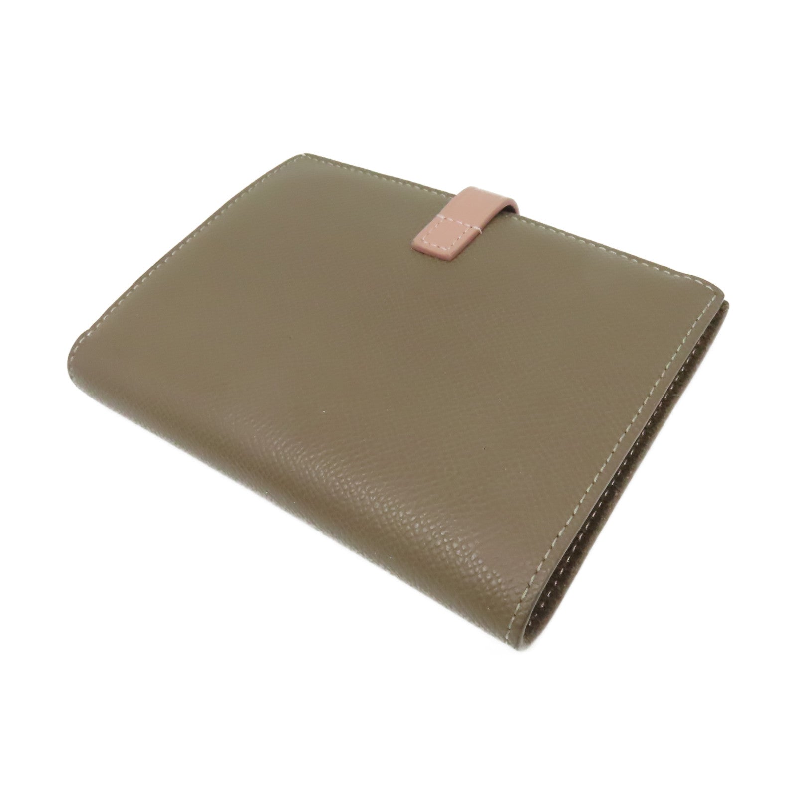 CELINE 【激減優惠】牛皮皮革Middle Wallet銀扣錢包啡色/粉紅色