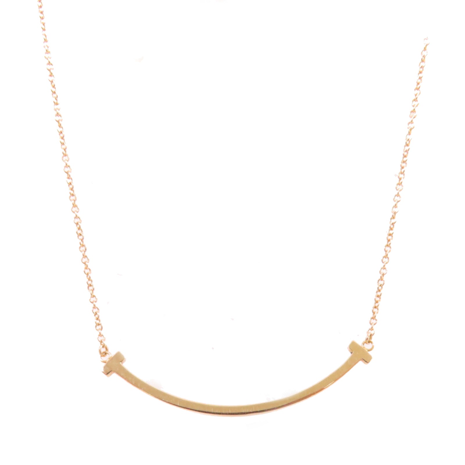 TIFFANY＆CO 18K玫瑰金T Smile Necklace項鏈