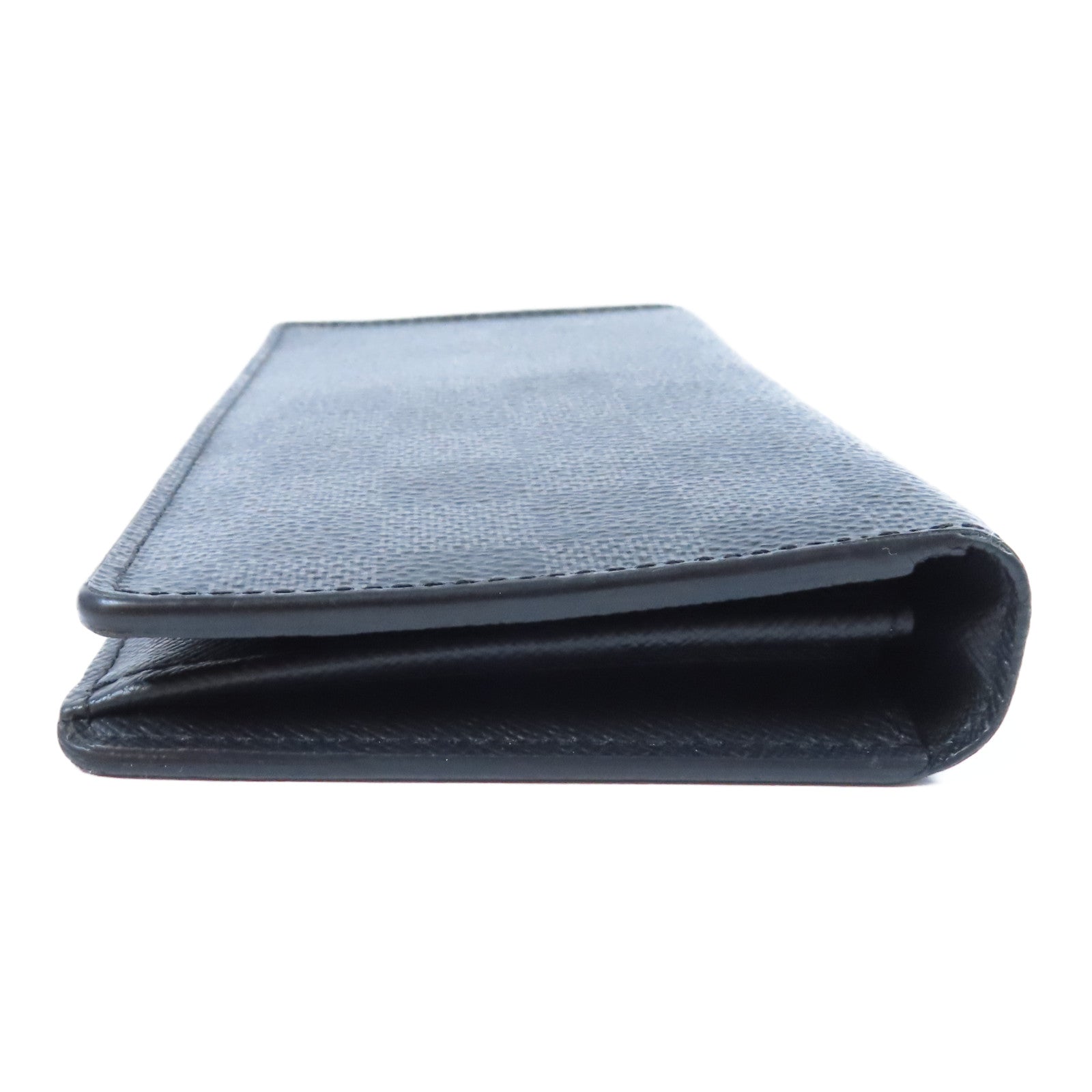LOUIS VUITTON 【激減優惠】Damier Graphite Brazza銀扣長錢包黑色