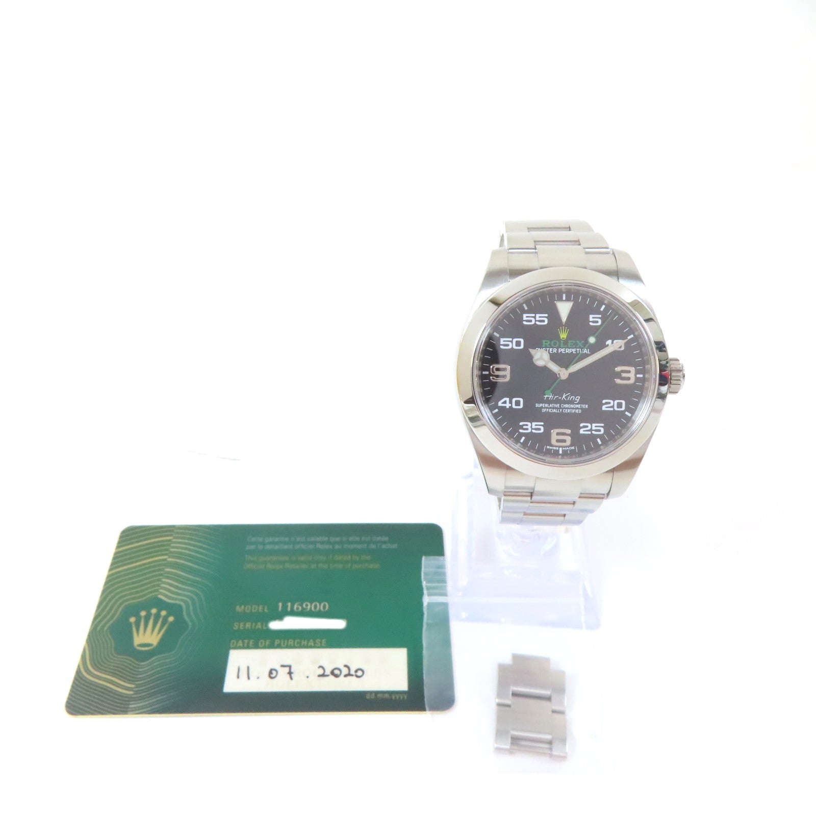 ROLEX Air King不鏽鋼手錶自動機芯黑色