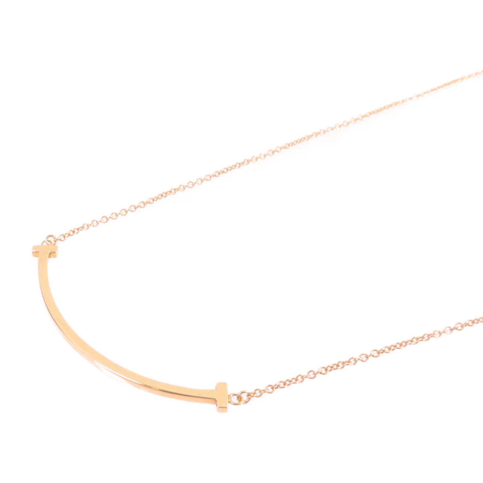 TIFFANY＆CO 18K玫瑰金T Smile Necklace項鏈