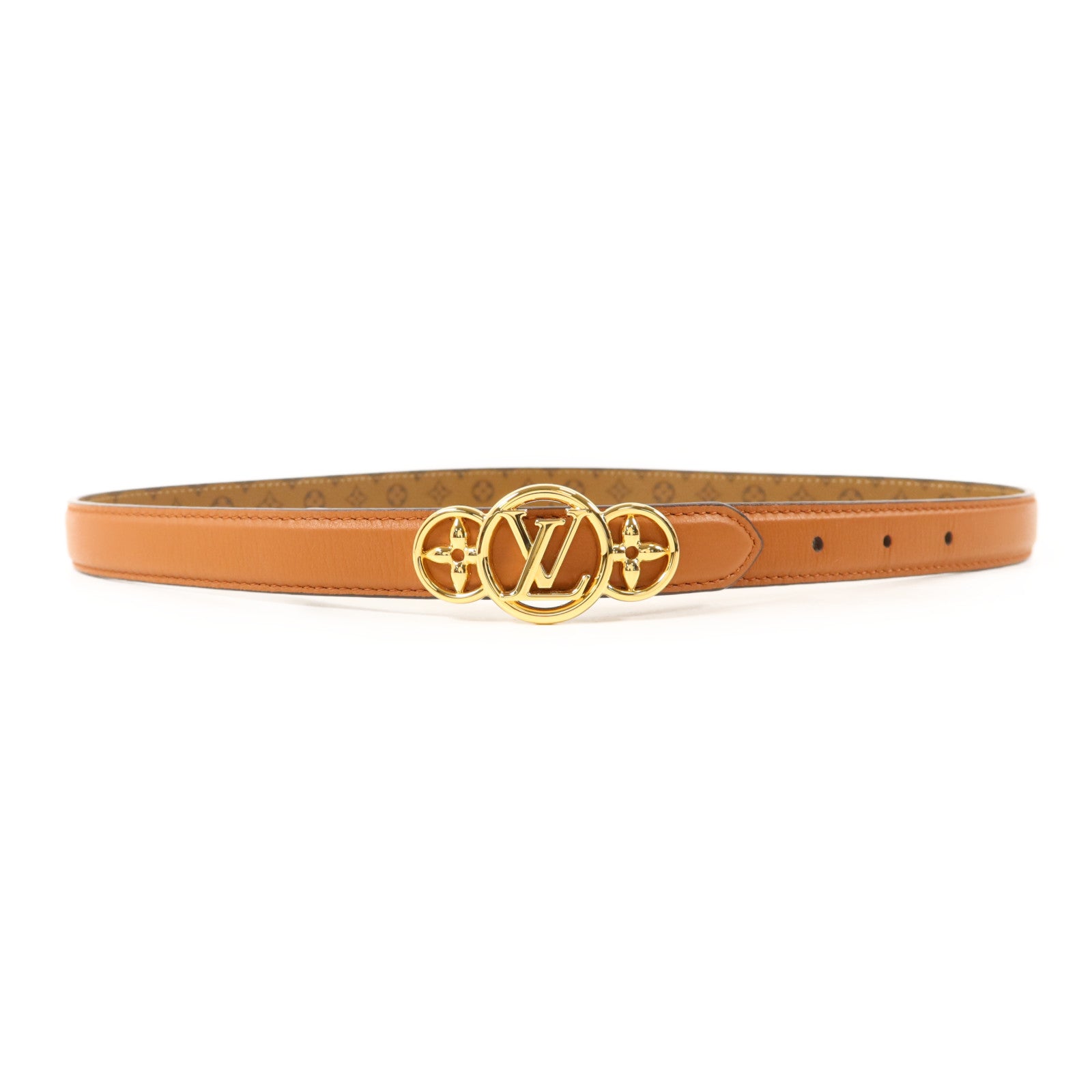 LOUIS VUITTON Monogram Reverse Trio Belt金扣皮帶