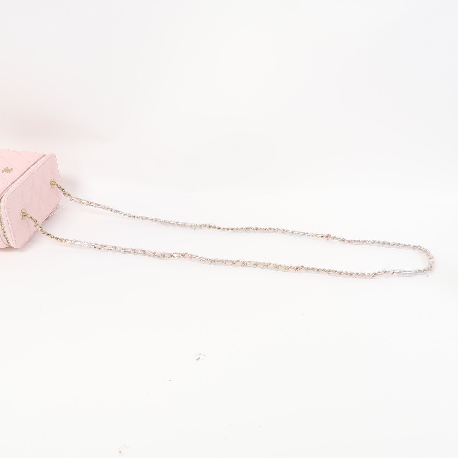 CHANEL 【激減優惠】菱格牛皮皮革Chain Shoulder金扣鏈帶肩背袋粉紅色