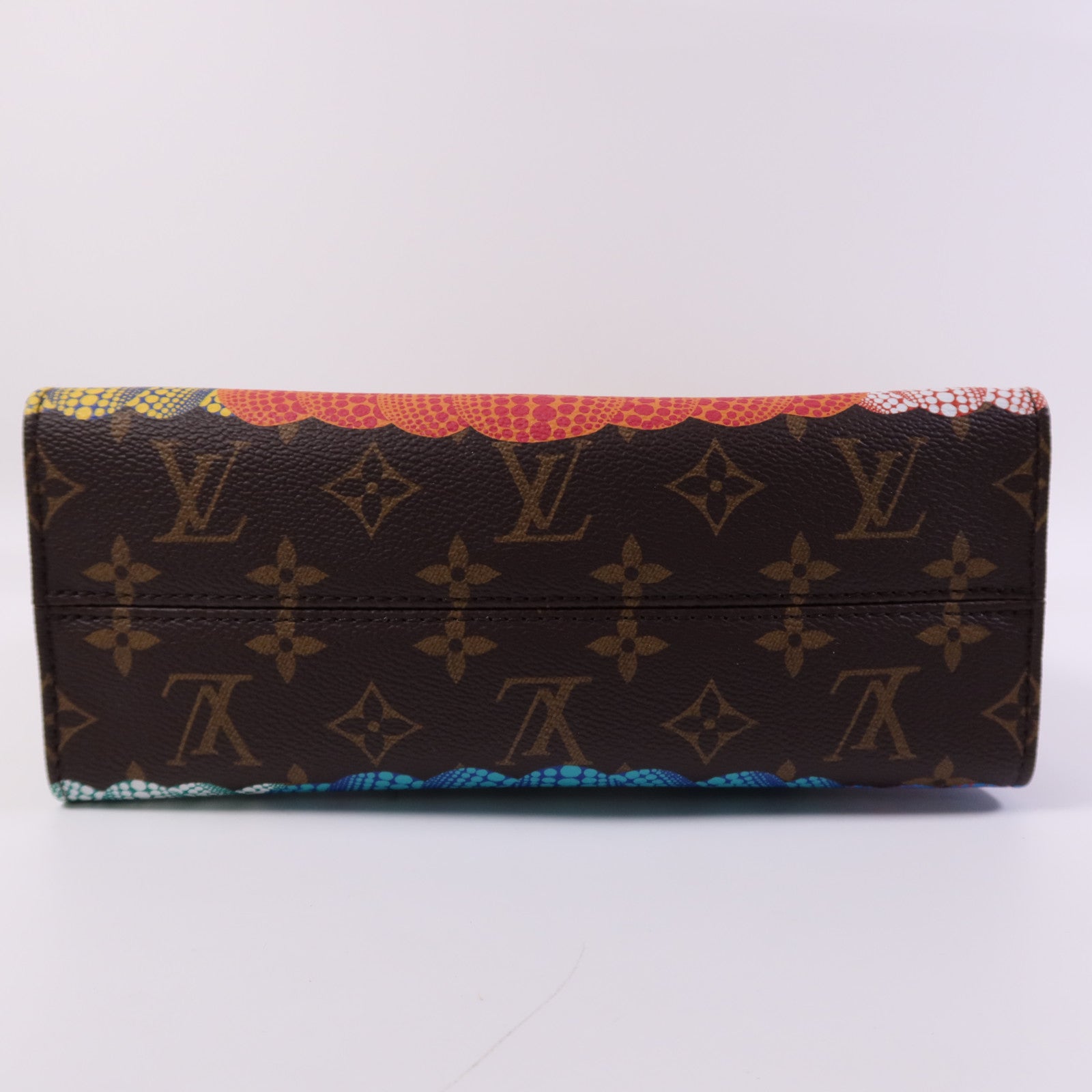 LOUIS VUITTON Monogram LVxYayoi Kusama On The Go PM金扣手挽肩背兩用袋