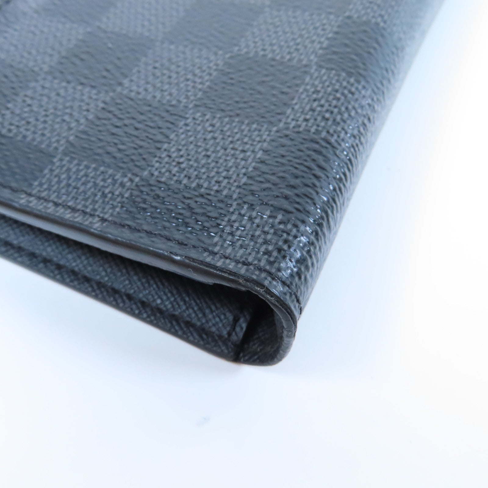 LOUIS VUITTON 【激減優惠】Damier Graphite Brazza銀扣長錢包黑色