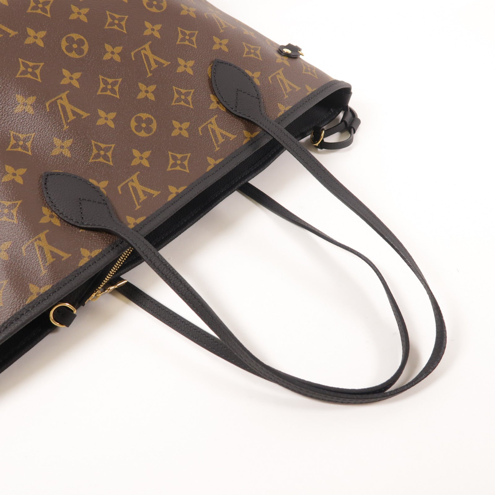 LOUIS VUITTON Monogram Neverfull Inside Out MM金扣手挽袋