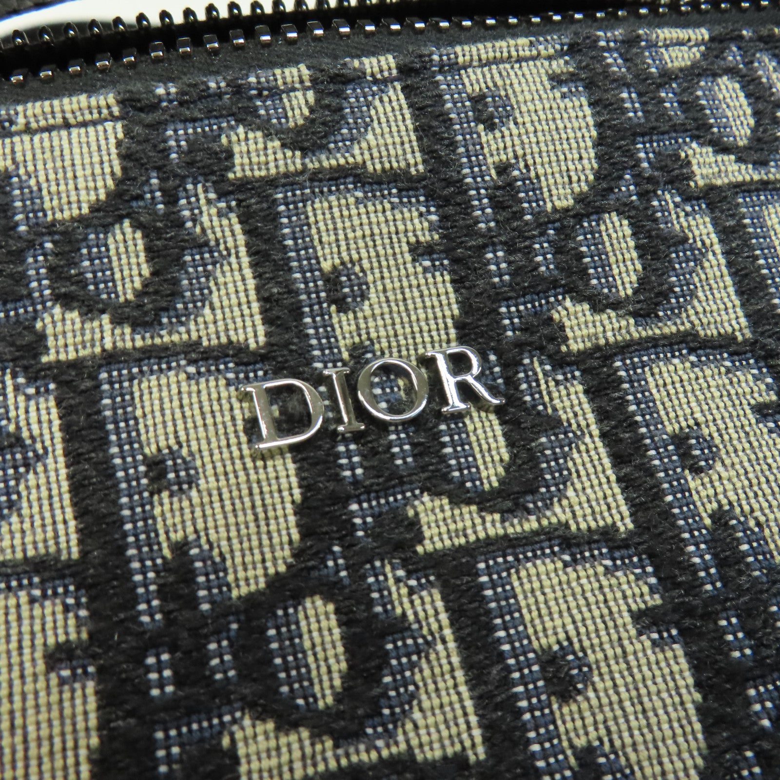 Dior 帆布/皮革Mini Rollen Messenger Bag銀扣手挽肩背兩用袋黑色