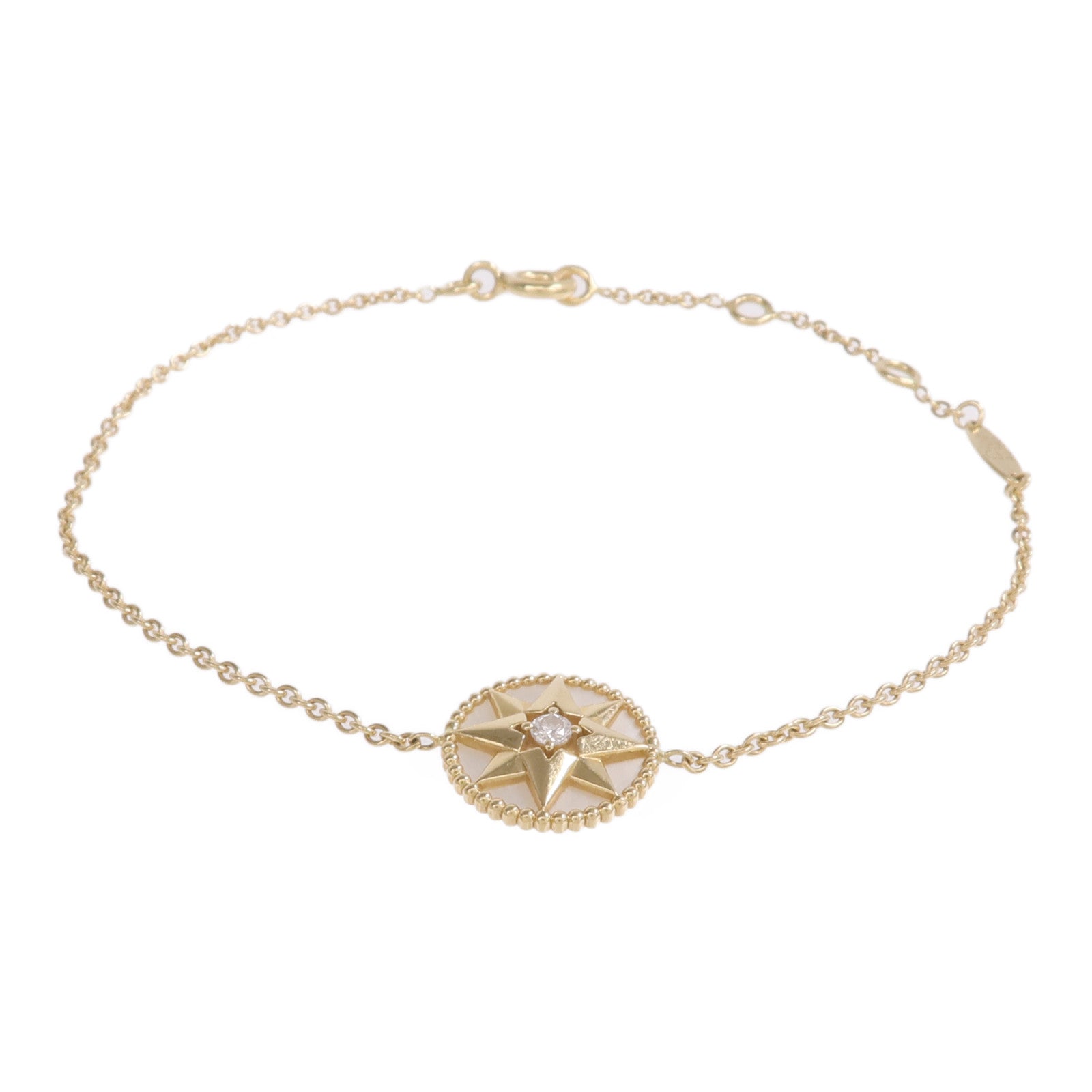 Dior 18K黃金/珍珠母貝Rose Des Vents Bracelet鑽石手鏈