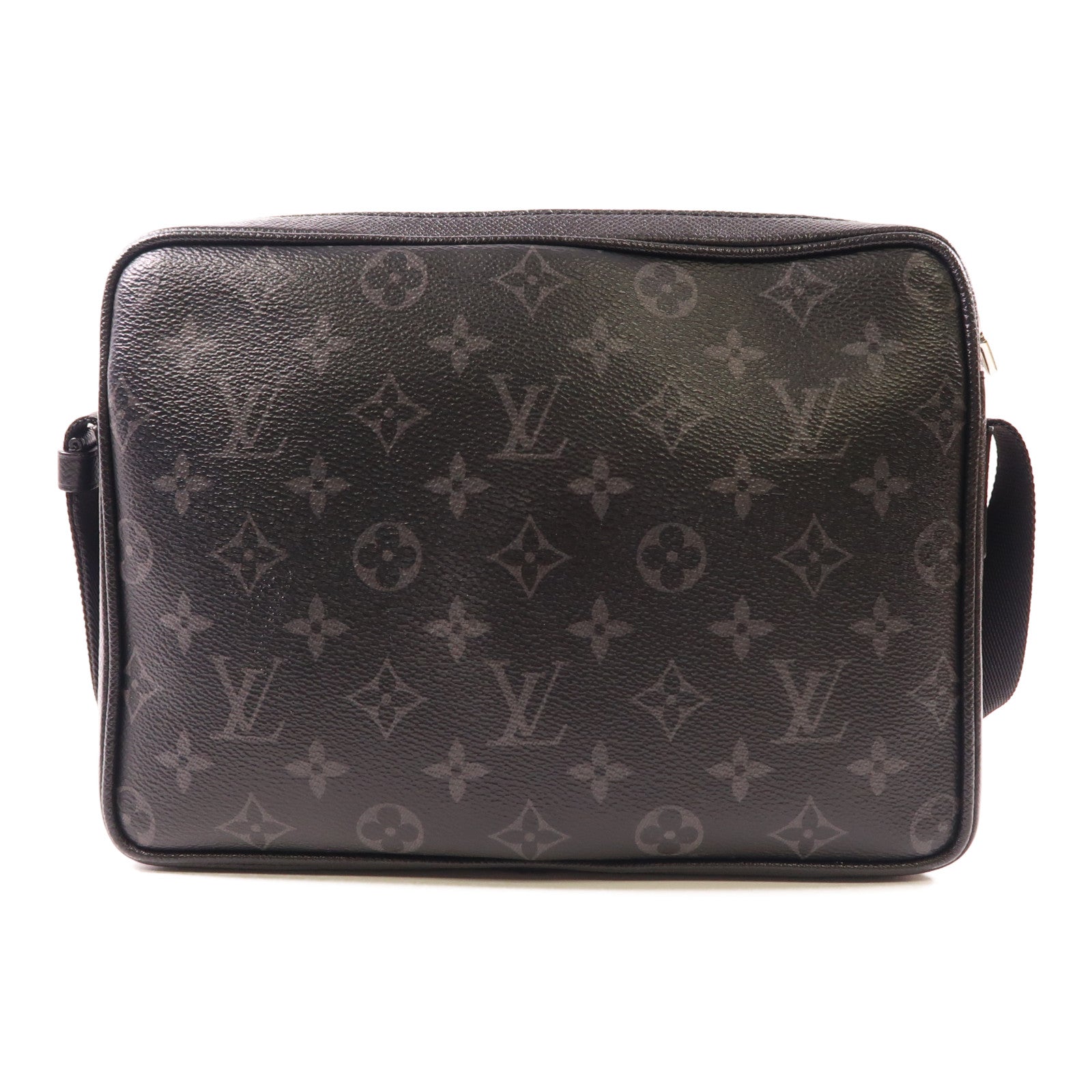 LOUIS VUITTON Monogram Eclipse/Taiga Outdoor Messenger銀扣肩背袋