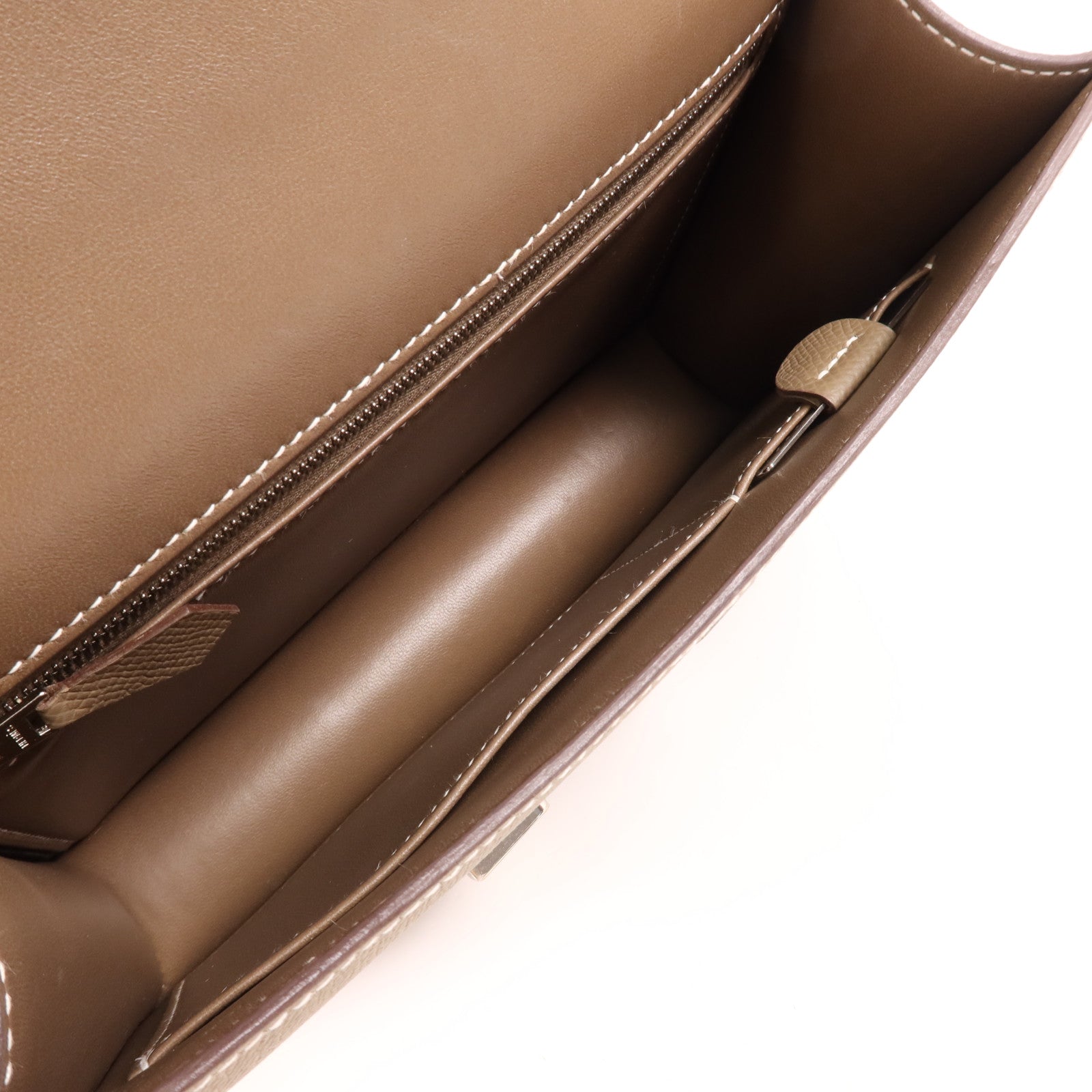 HERMES Epsom皮革Constance 24銀扣肩背袋Etoupe