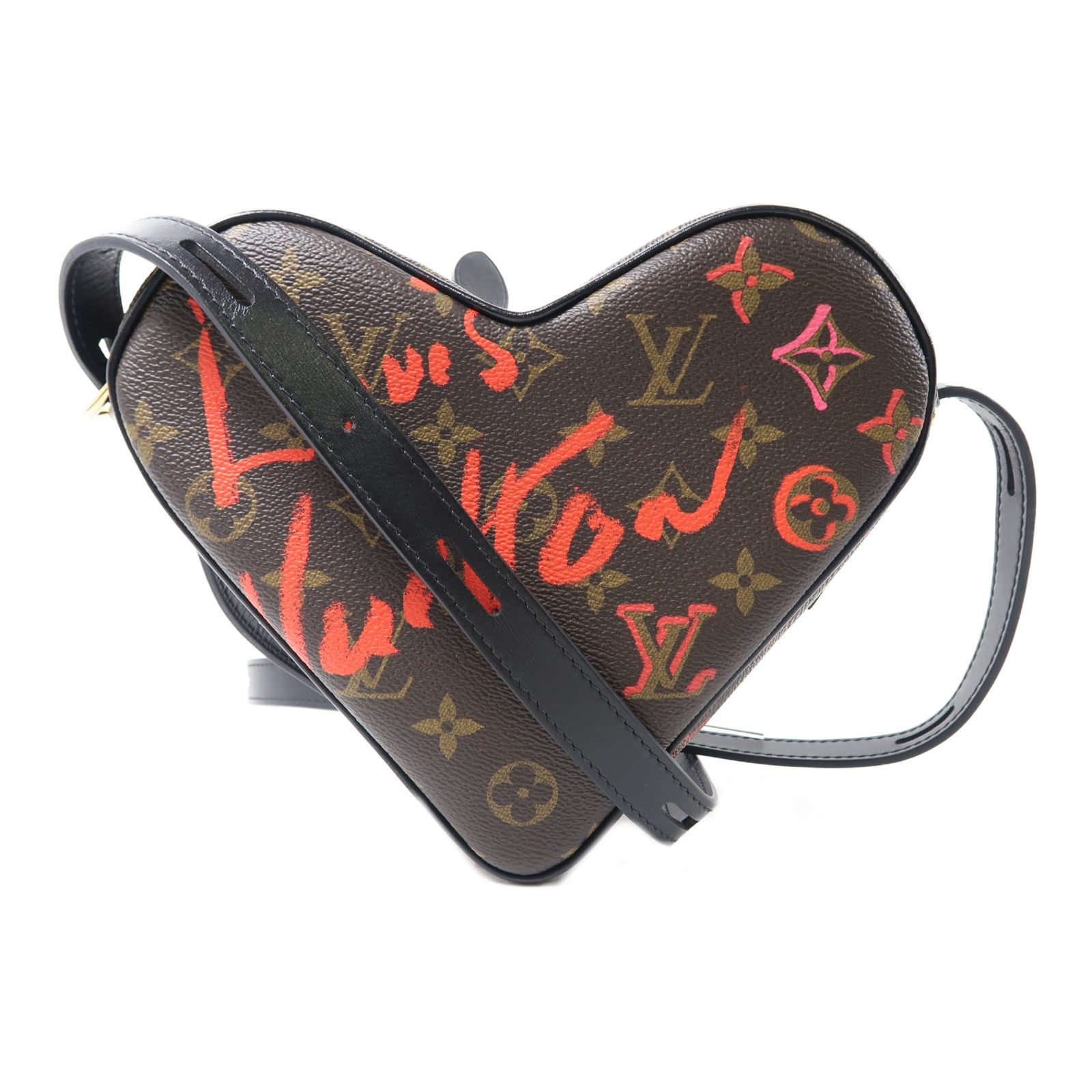 LOUIS VUITTON Monogram Sac Coeur Fall In Love金扣肩背袋棕色