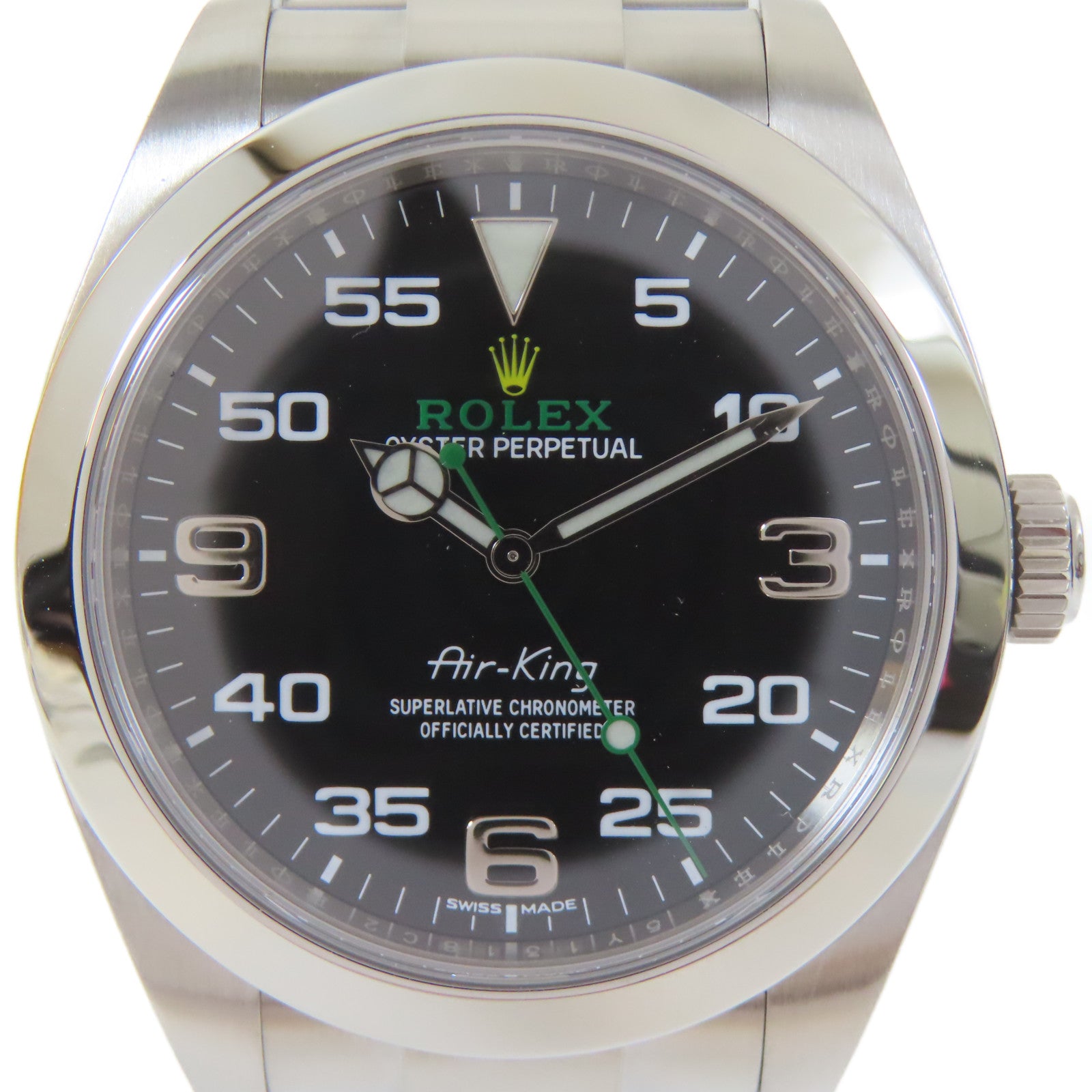 ROLEX Air King不鏽鋼手錶自動機芯黑色