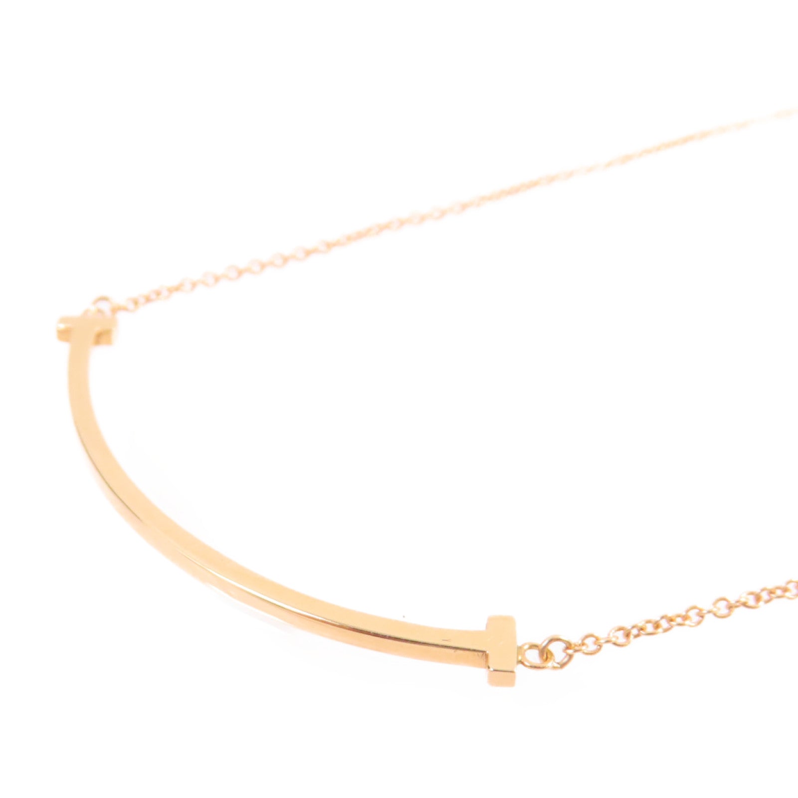 TIFFANY＆CO 18K玫瑰金T Smile Necklace項鏈