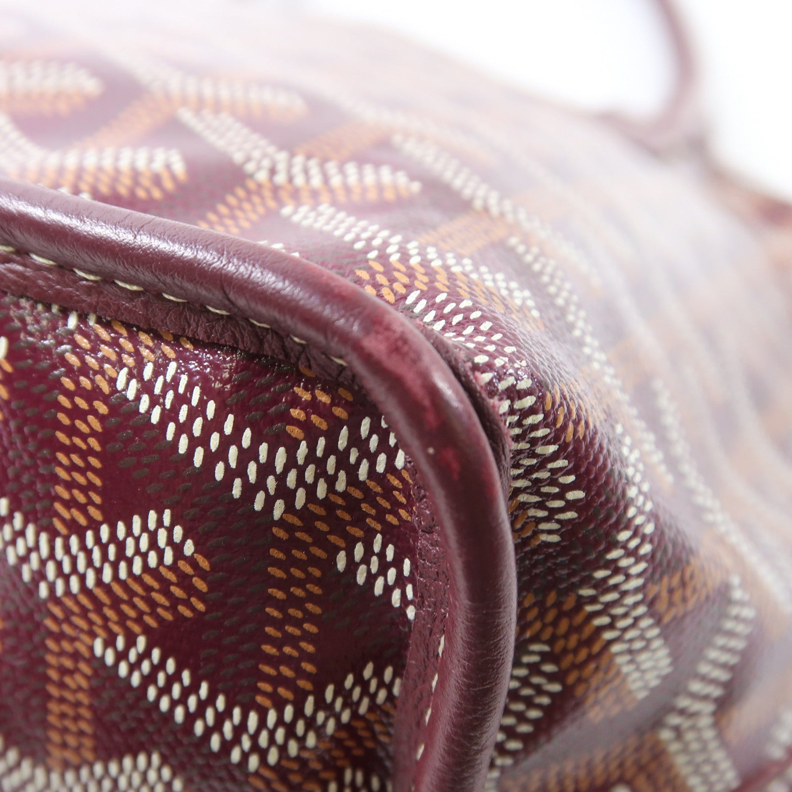 GOYARD 塗層帆布Anjou銀扣手挽袋紅色
