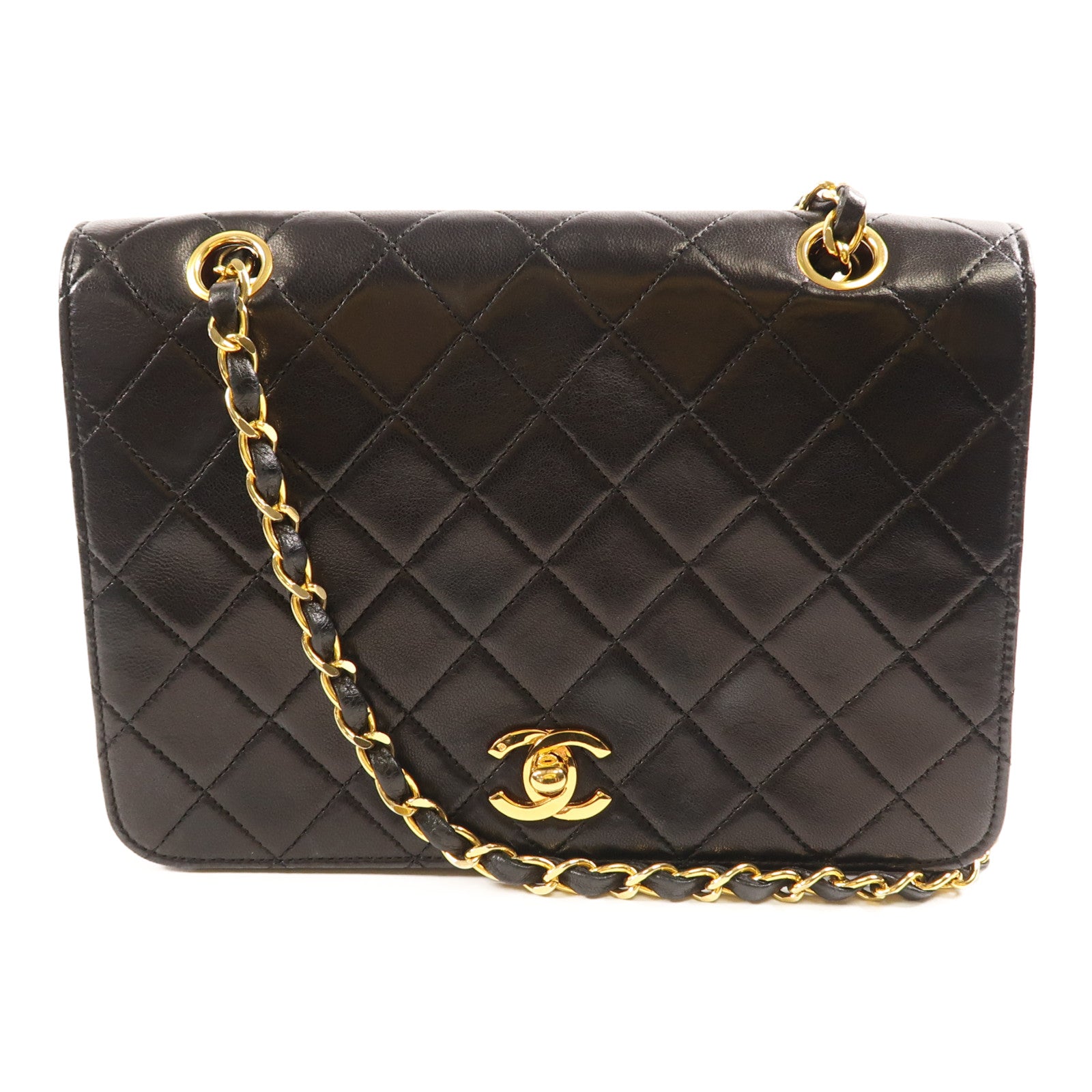 CHANEL 羊皮皮革Chain Shoulder Bag金扣鏈帶肩背袋