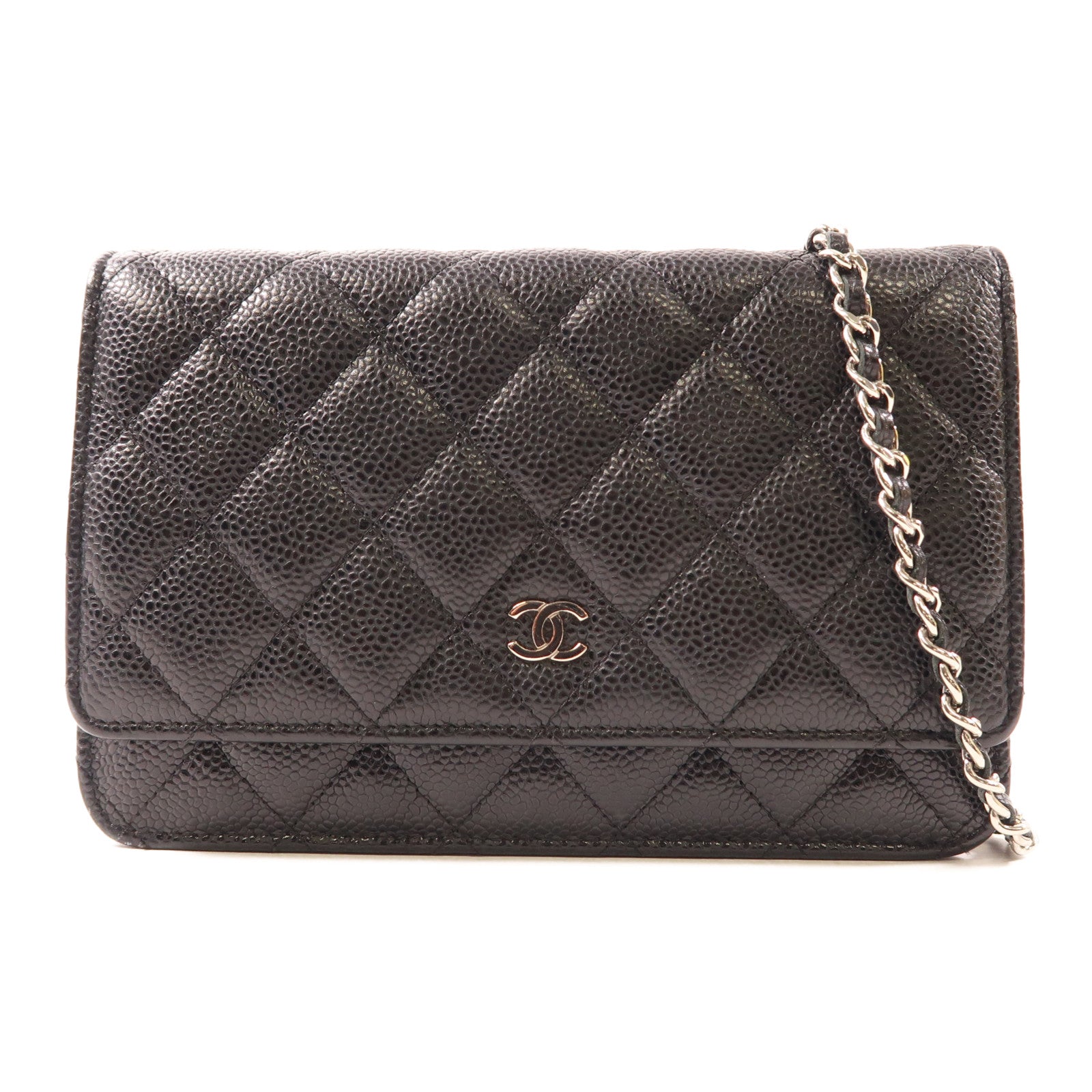 CHANEL 牛皮皮革WOC Wallet On Chain銀扣鏈帶肩背袋