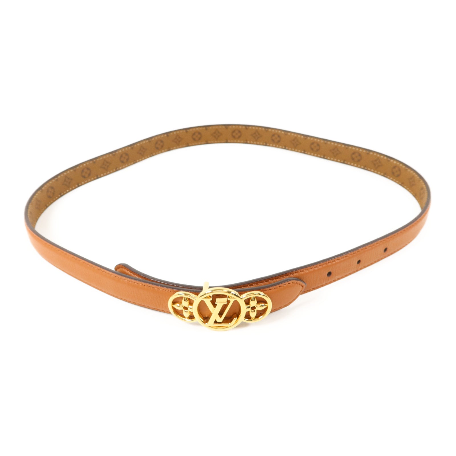 LOUIS VUITTON Monogram Reverse Trio Belt金扣皮帶