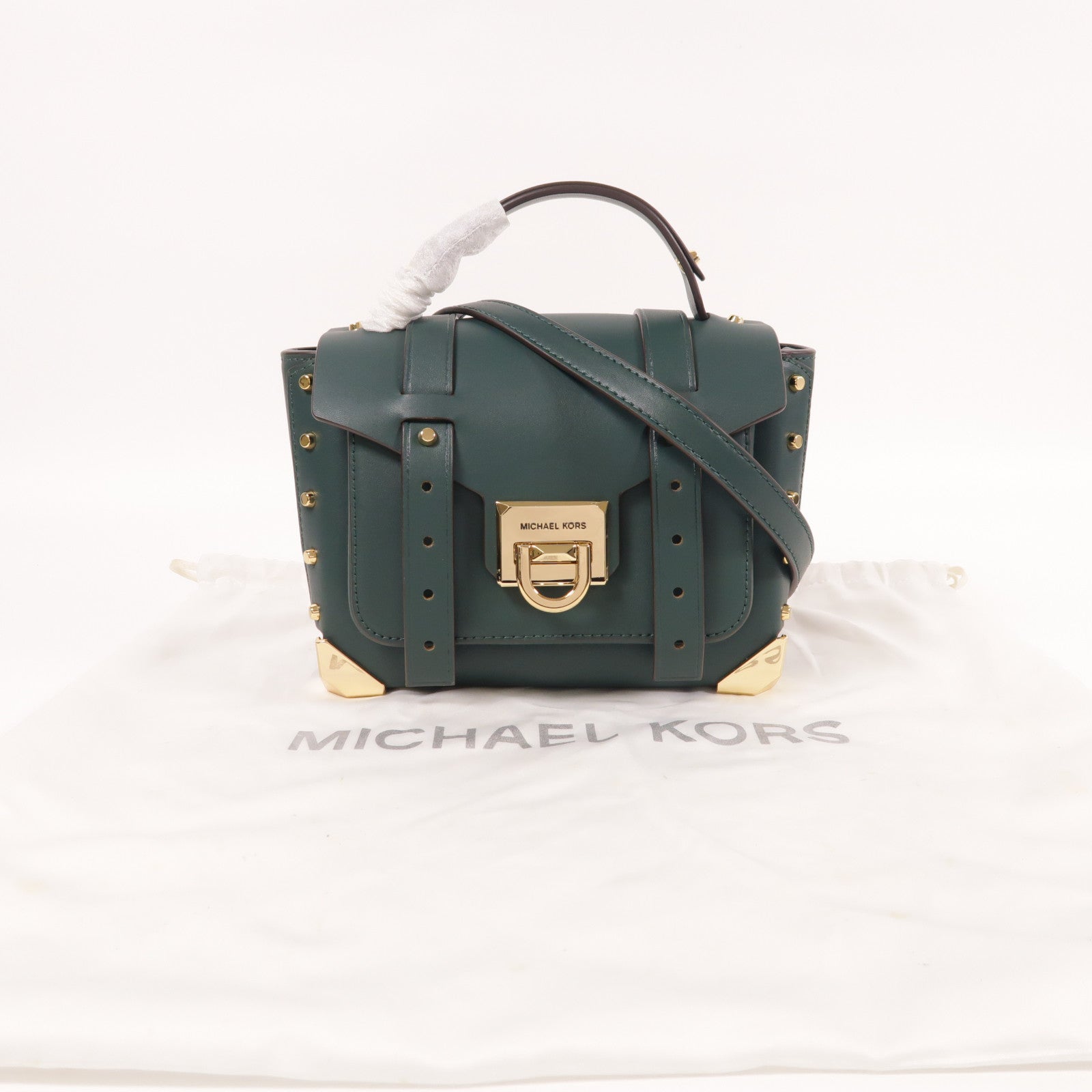 Michael Kors 牛皮皮革Manhattan金扣手挽肩背兩用袋