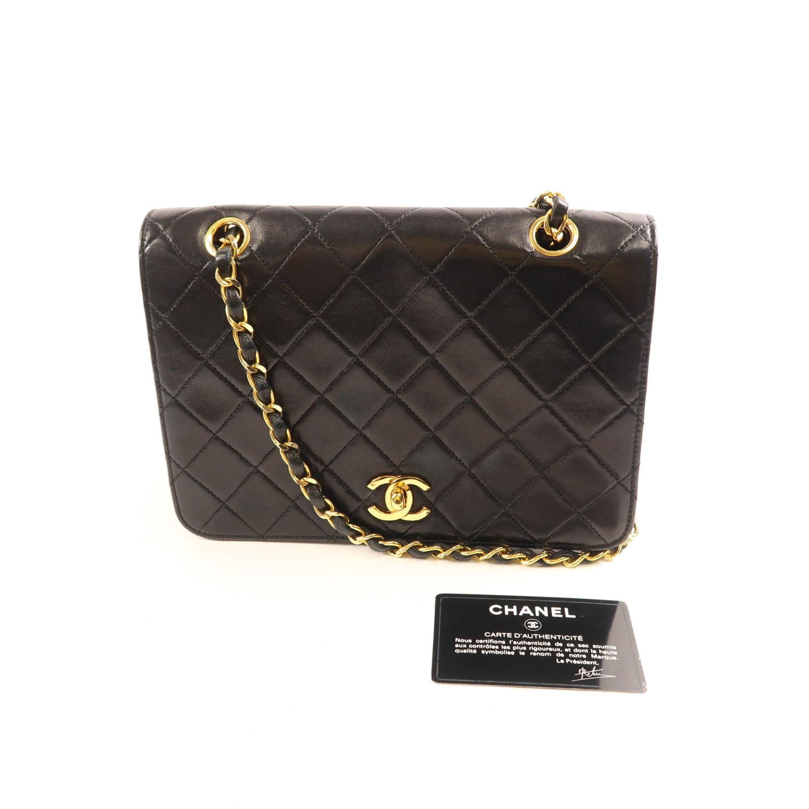 CHANEL 羊皮皮革Chain Shoulder Bag金扣鏈帶肩背袋