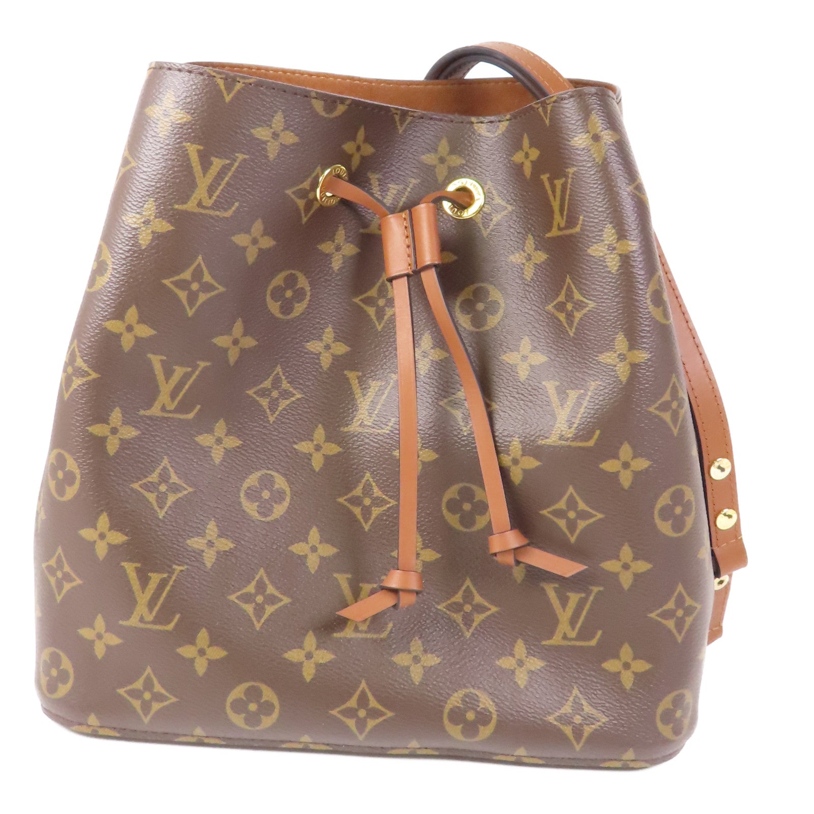 LOUIS VUITTON Monogram NeoNoe MM金扣肩背袋棕色