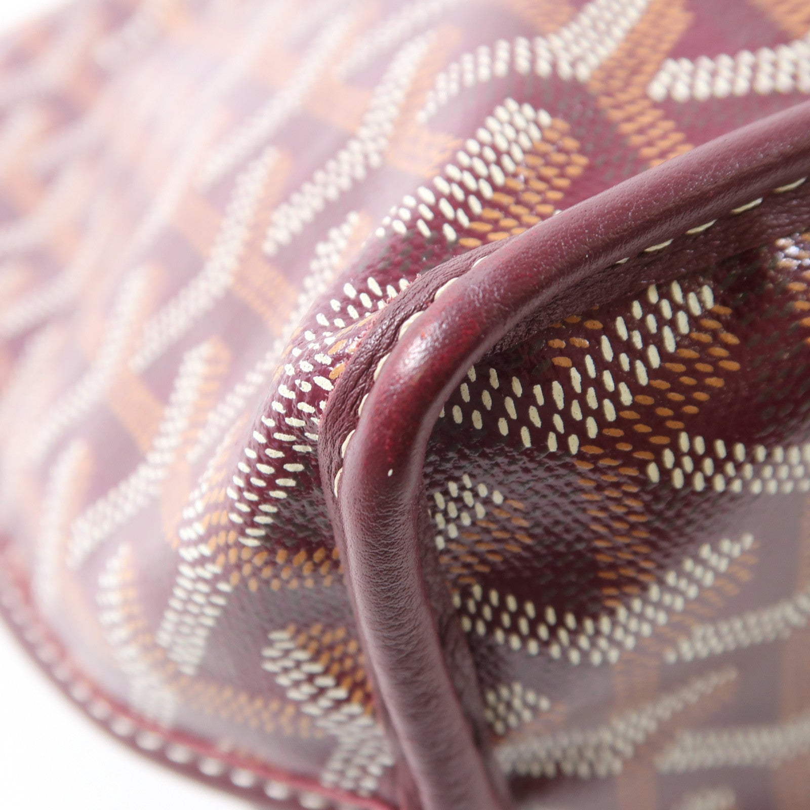 GOYARD 塗層帆布Anjou銀扣手挽袋紅色