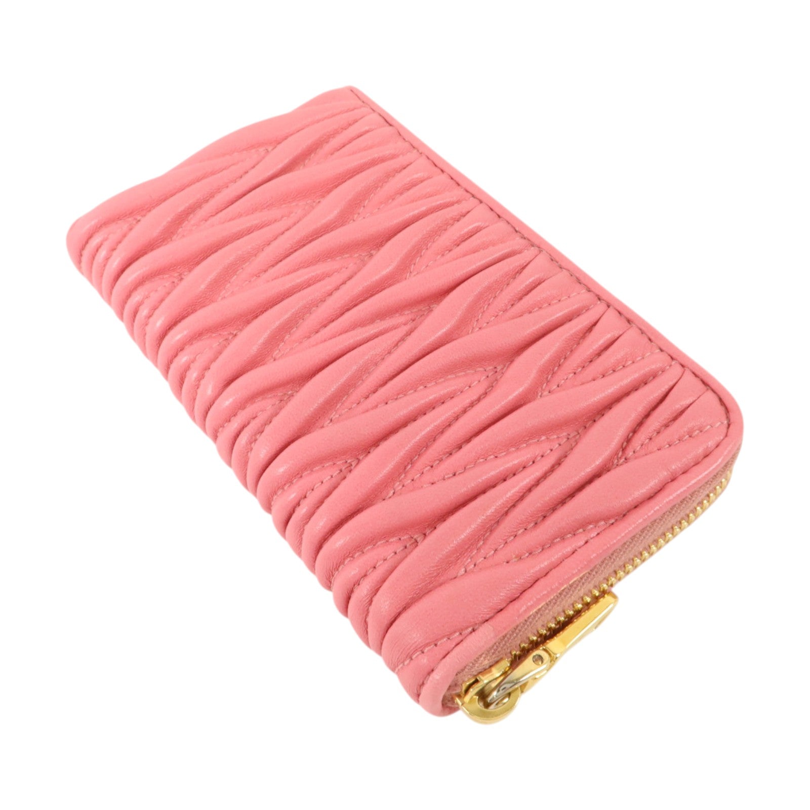 Miu Miu 羊皮皮革Coin and Card Purse金扣卡片套