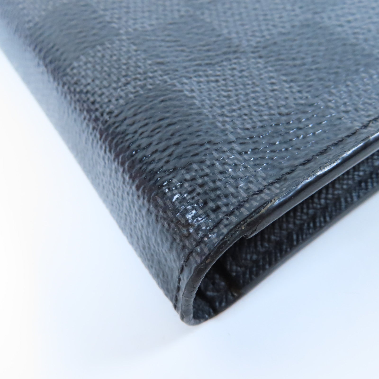 LOUIS VUITTON 【激減優惠】Damier Graphite Brazza銀扣長錢包黑色