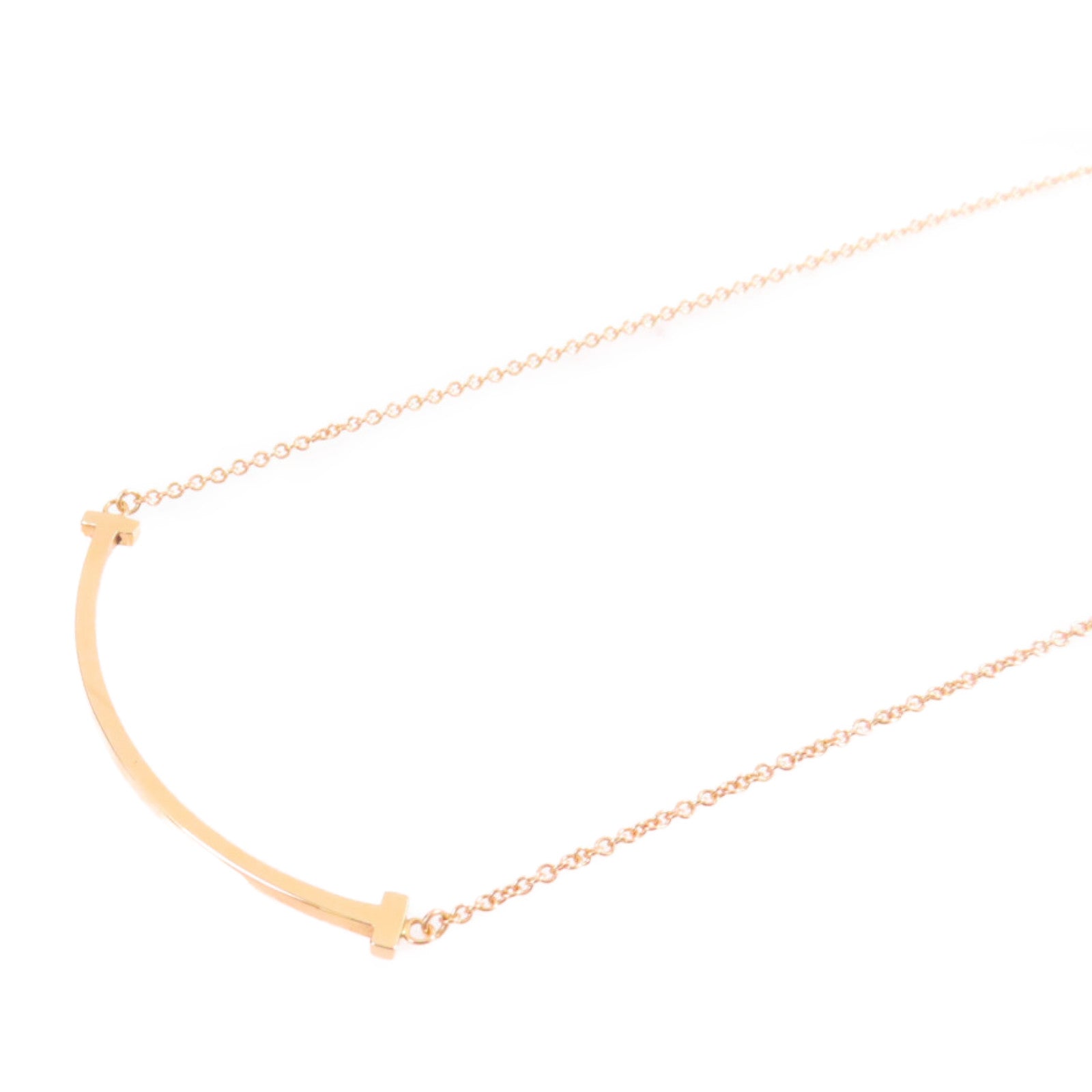 TIFFANY＆CO 18K玫瑰金T Smile Necklace項鏈