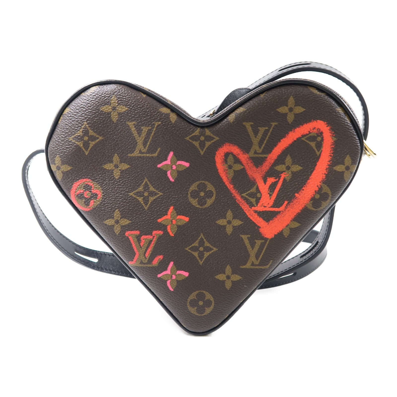 LOUIS VUITTON Monogram Sac Coeur Fall In Love金扣肩背袋棕色