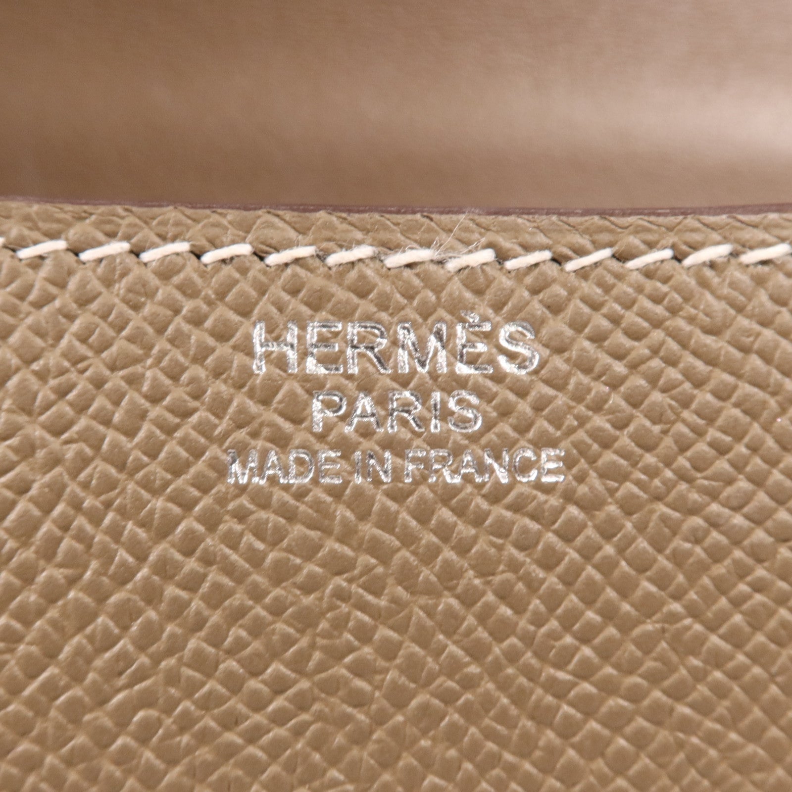 HERMES Epsom皮革Constance 24銀扣肩背袋Etoupe
