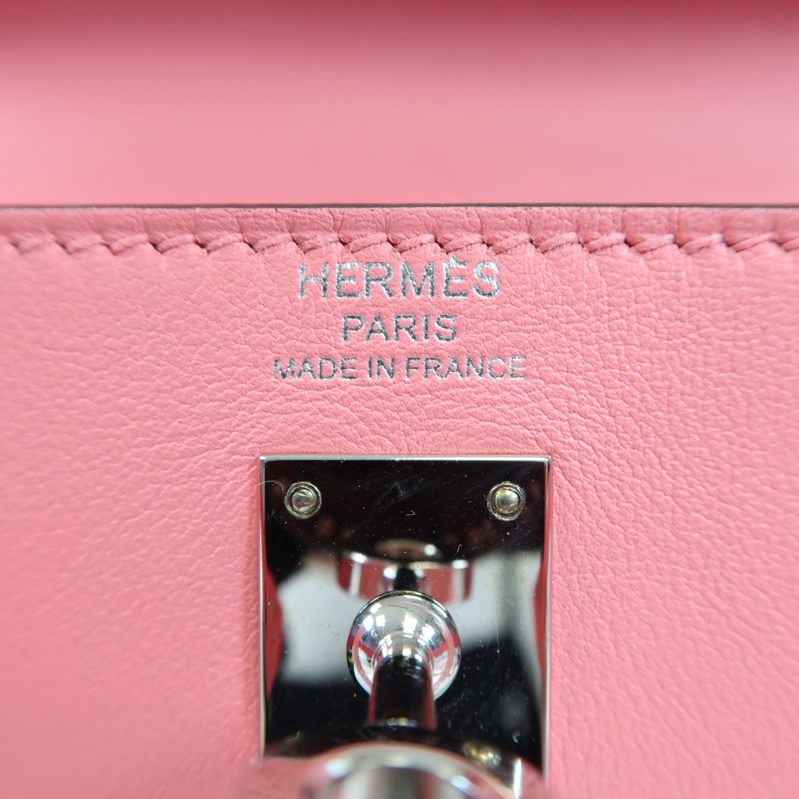 HERMES Swift皮革Kelly 25銀扣手挽肩背兩用袋Rose Ete