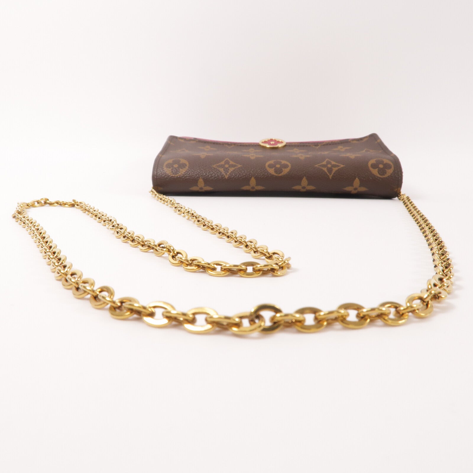 LOUIS VUITTON Monogram Portefeuille Flore鏈帶肩背袋