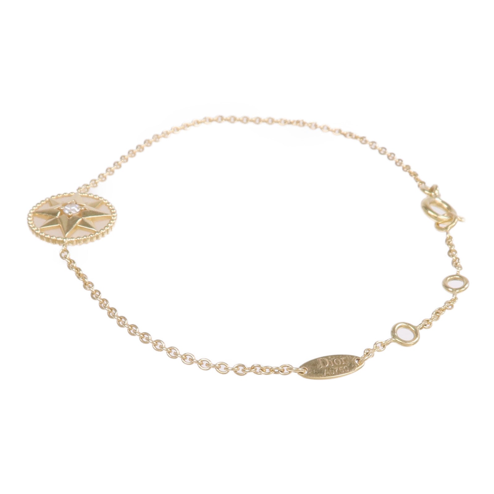 Dior 18K黃金/珍珠母貝Rose Des Vents Bracelet鑽石手鏈