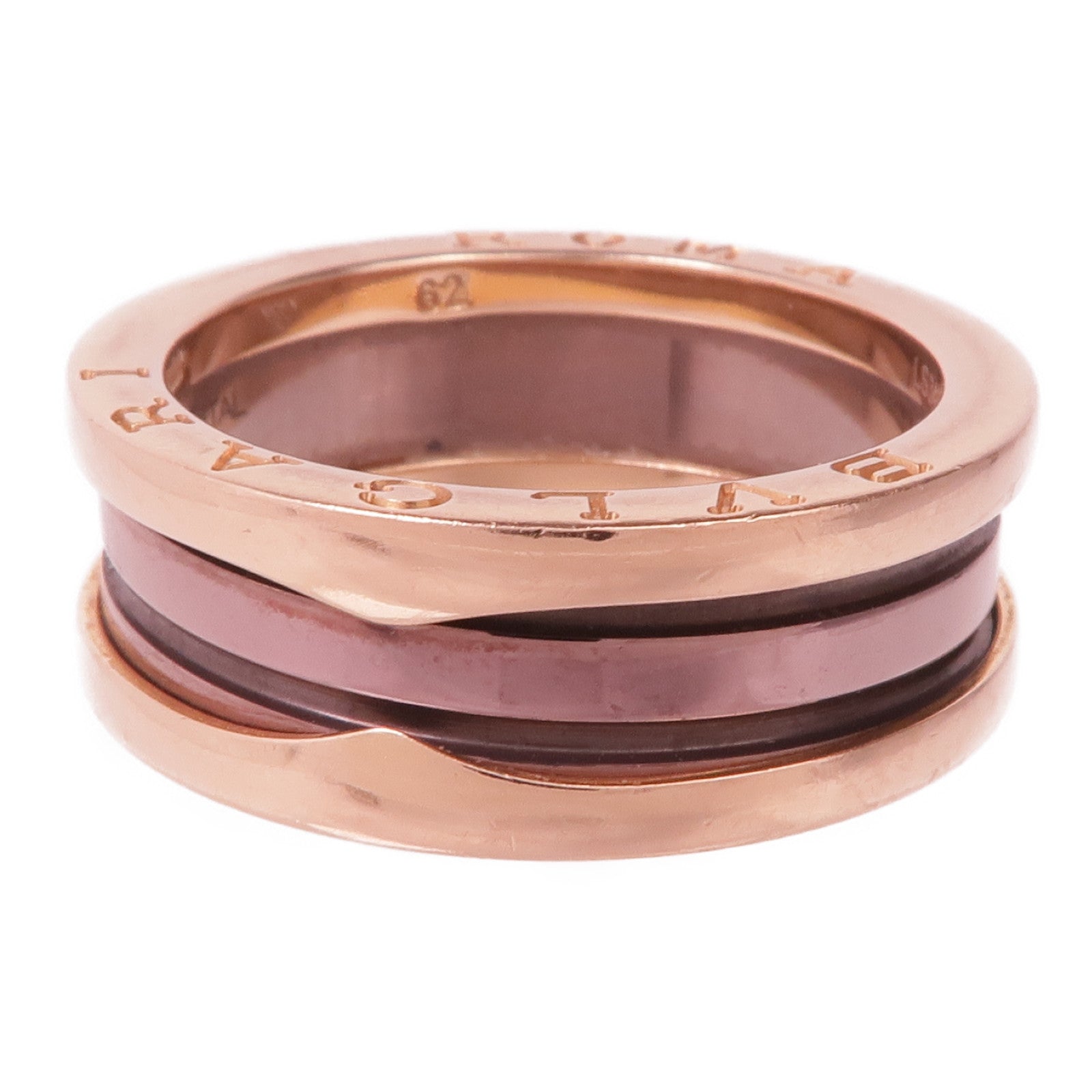 BVLGARI 18K玫瑰金/金屬B.zero1 Ring戒指Bvlgari#62/US#9.75