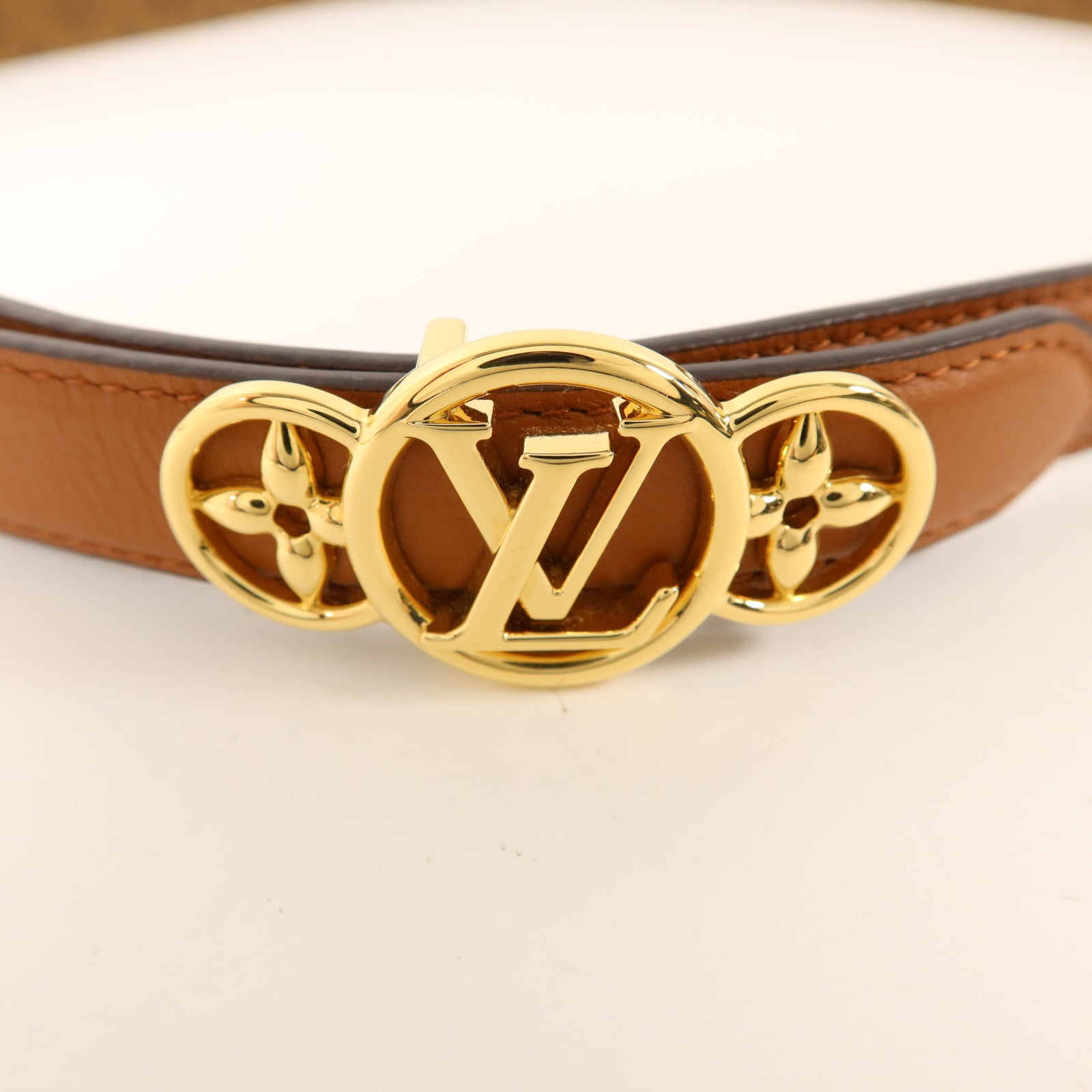 LOUIS VUITTON Monogram Reverse Trio Belt金扣皮帶
