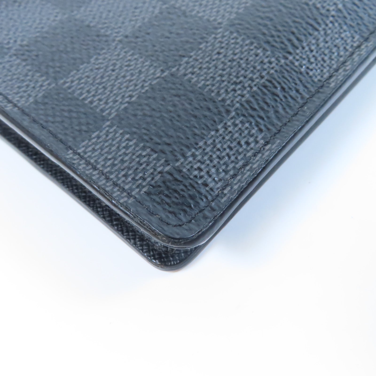 LOUIS VUITTON 【激減優惠】Damier Graphite Brazza銀扣長錢包黑色
