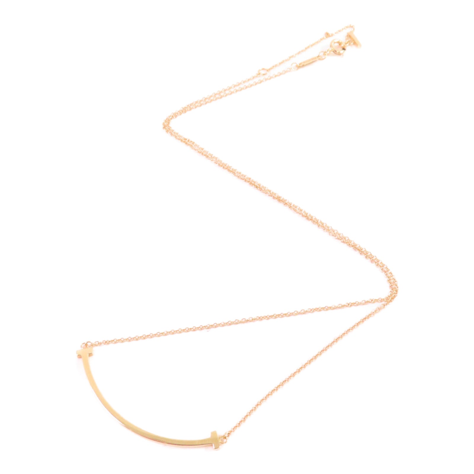 TIFFANY＆CO 18K玫瑰金T Smile Necklace項鏈