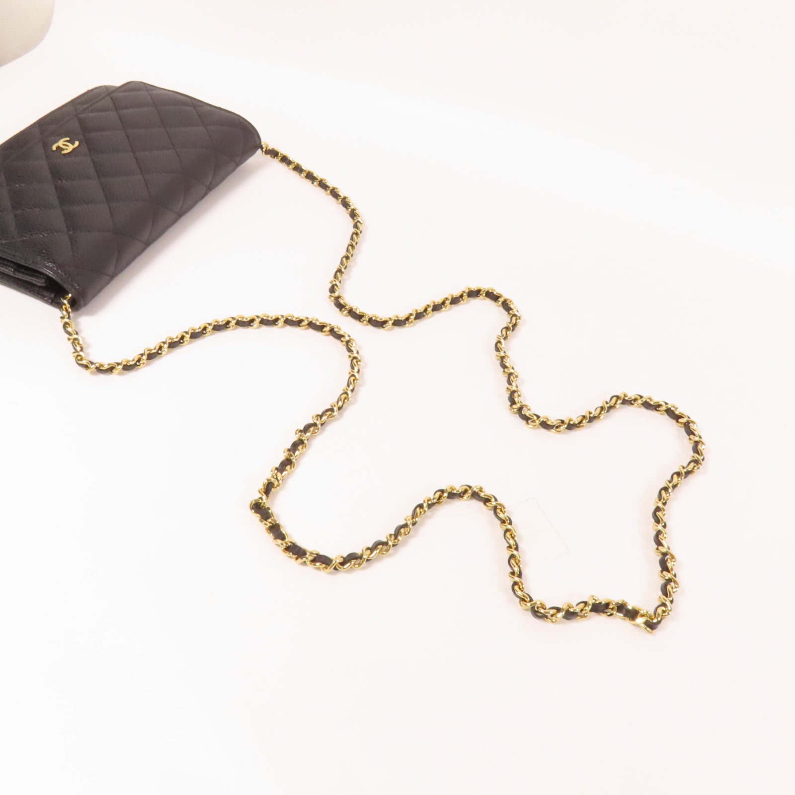 CHANEL 牛皮皮革WOC Wallet On Chain金扣鏈帶肩背袋