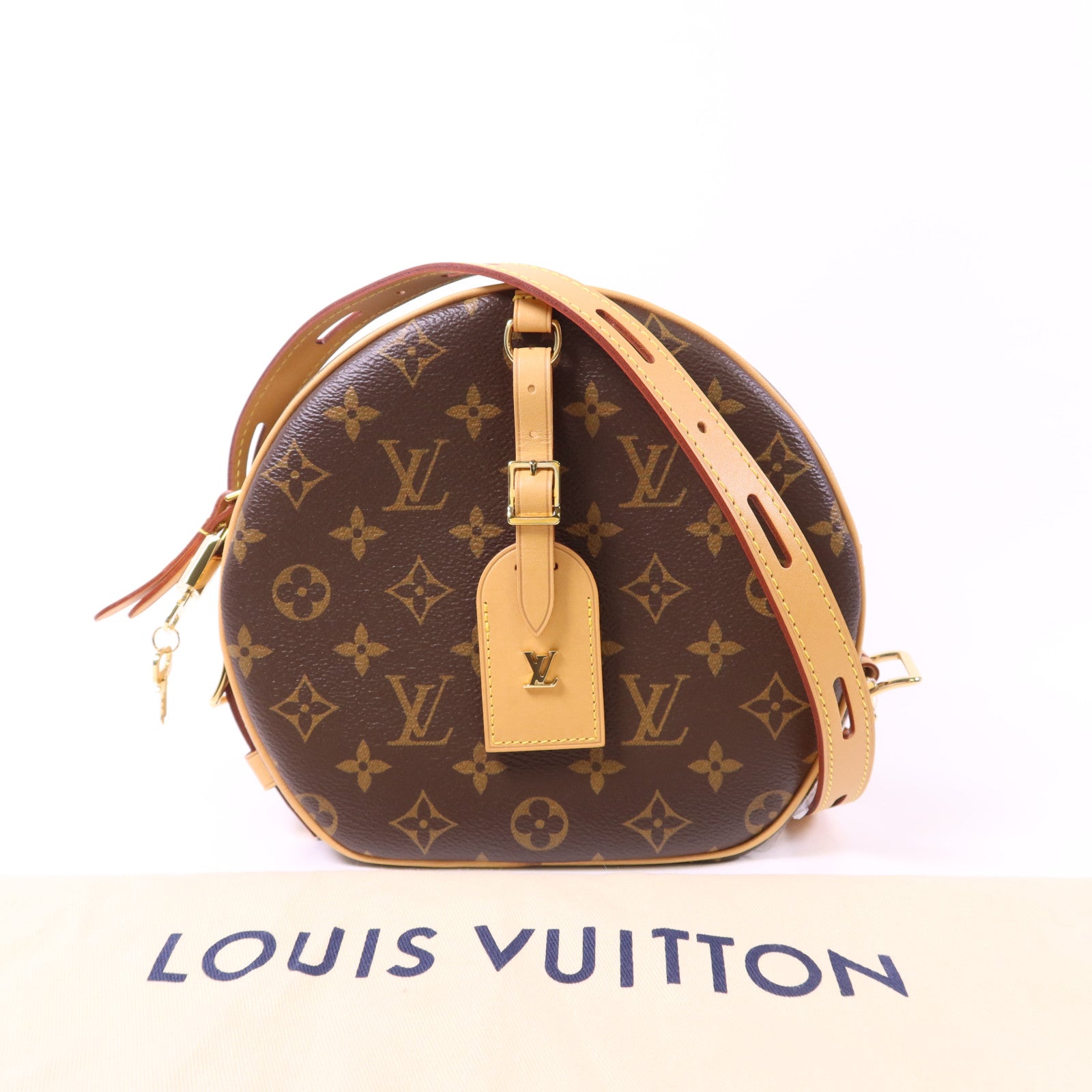 LOUIS VUITTON Monogram Boite Chapeau Souple金扣肩背袋棕色
