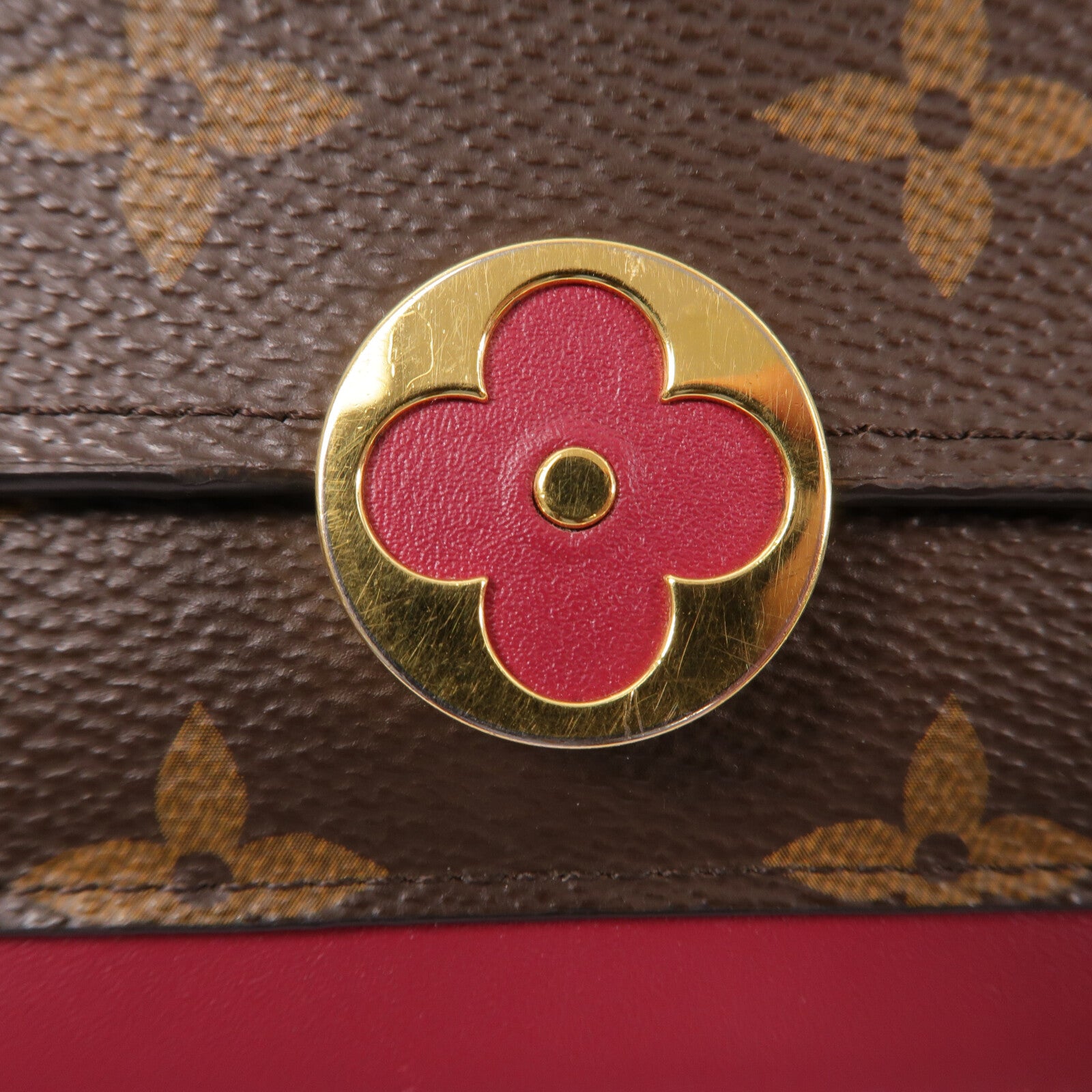 LOUIS VUITTON Monogram Portefeuille Flore鏈帶肩背袋