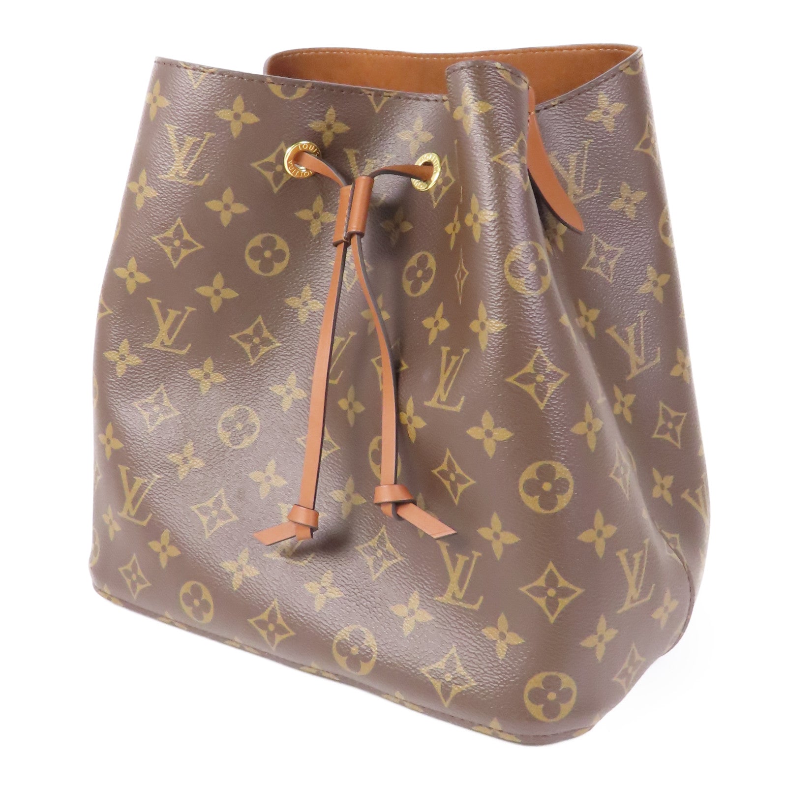 LOUIS VUITTON Monogram NeoNoe MM金扣肩背袋棕色