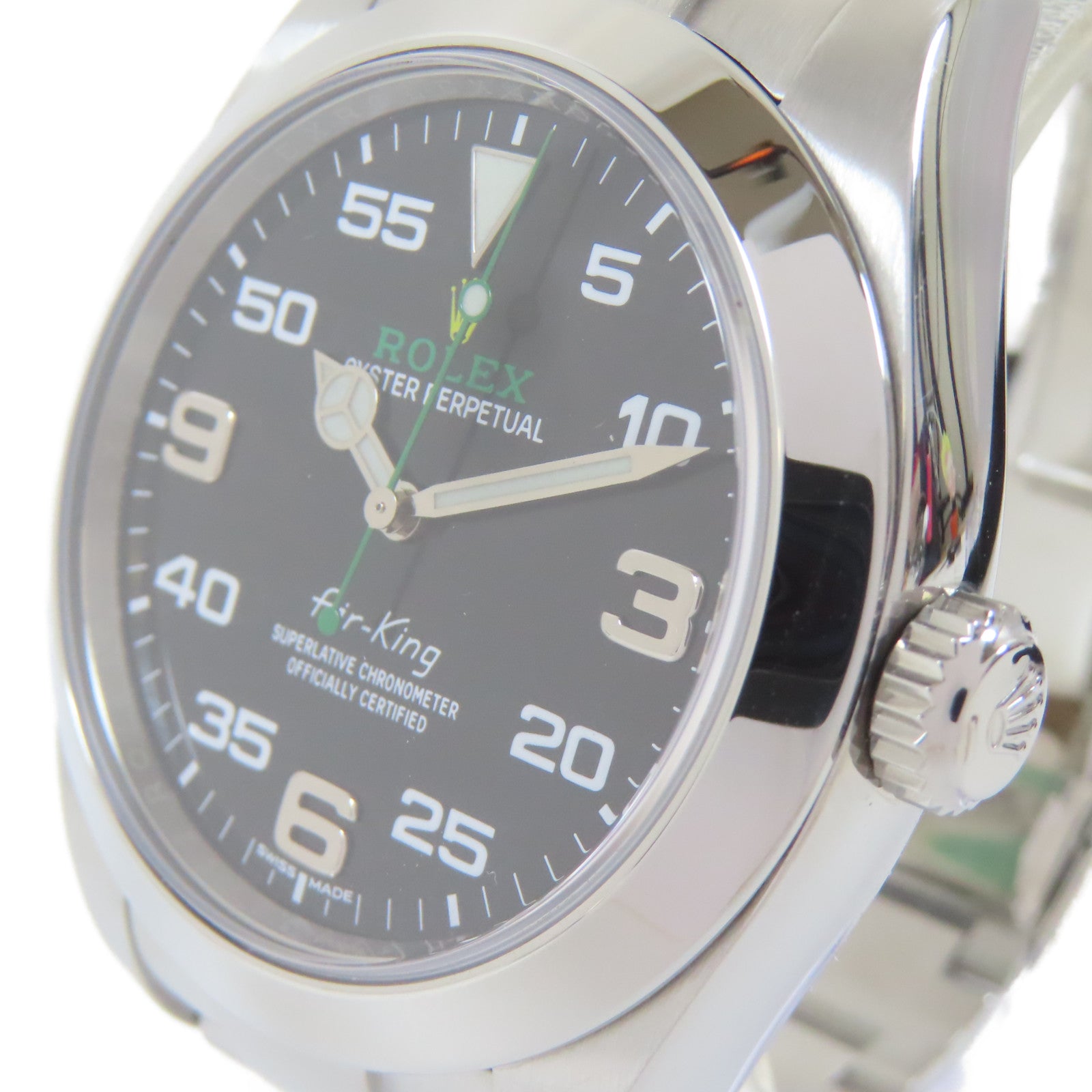 ROLEX Air King不鏽鋼手錶自動機芯黑色