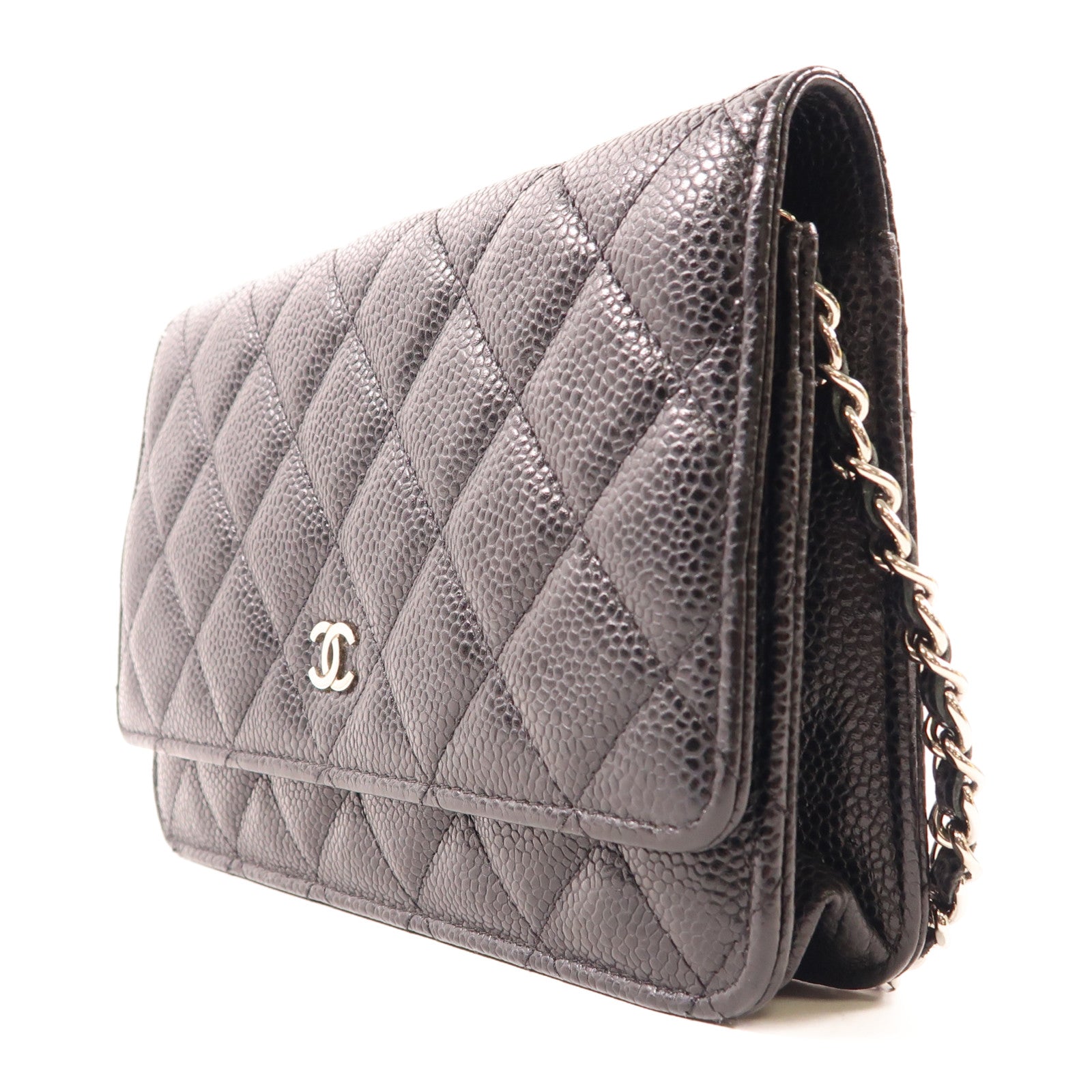 CHANEL 牛皮皮革WOC Wallet On Chain銀扣鏈帶肩背袋